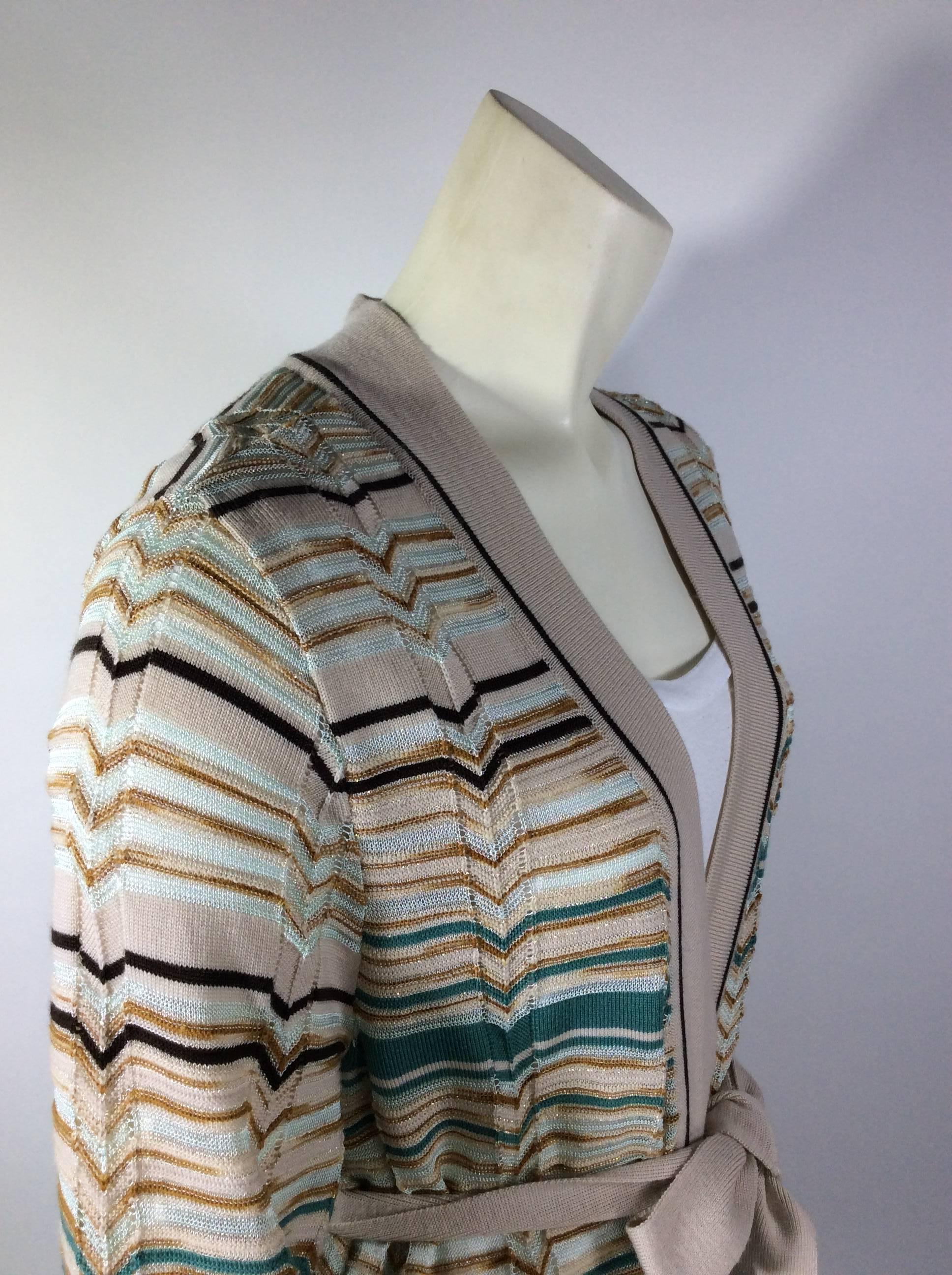 Missoni Chevron Knitted Cardigan with Matching Belt 2