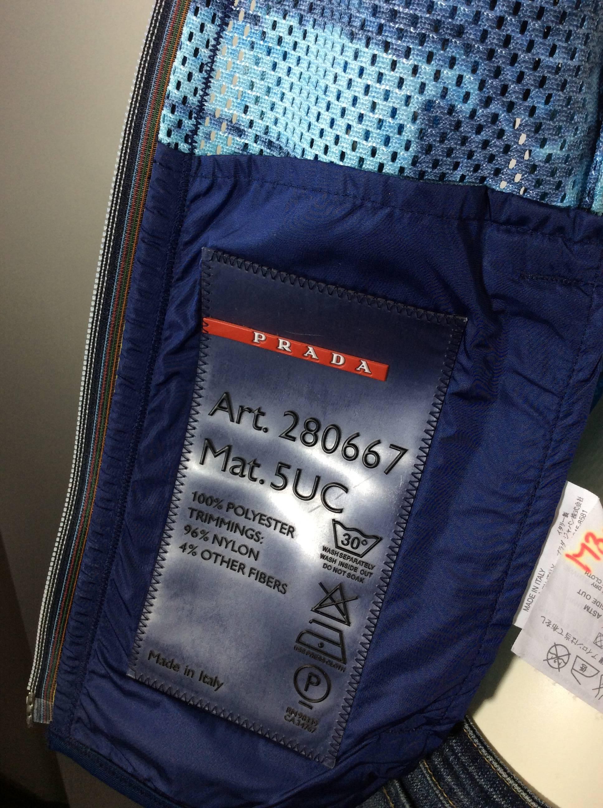 Prada Sport Blue Printed Perforated Jacket 3