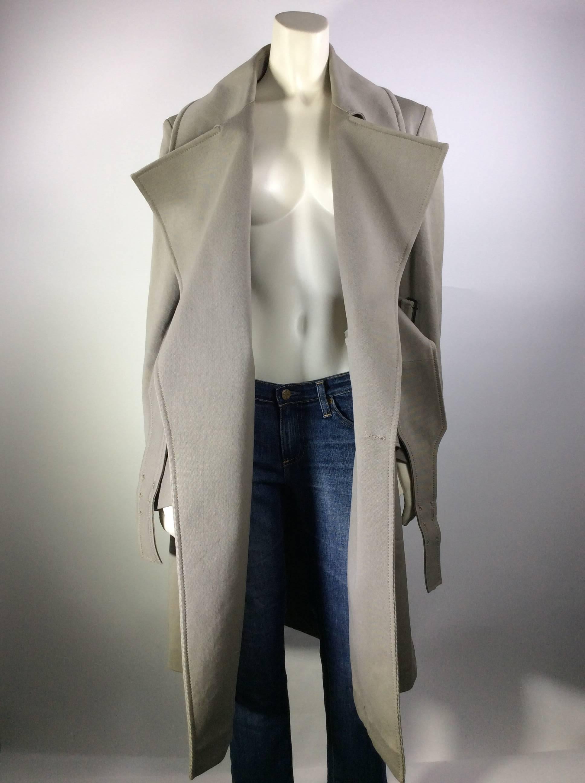 Women's Gucci Grey Belted Trench Coat For Sale
