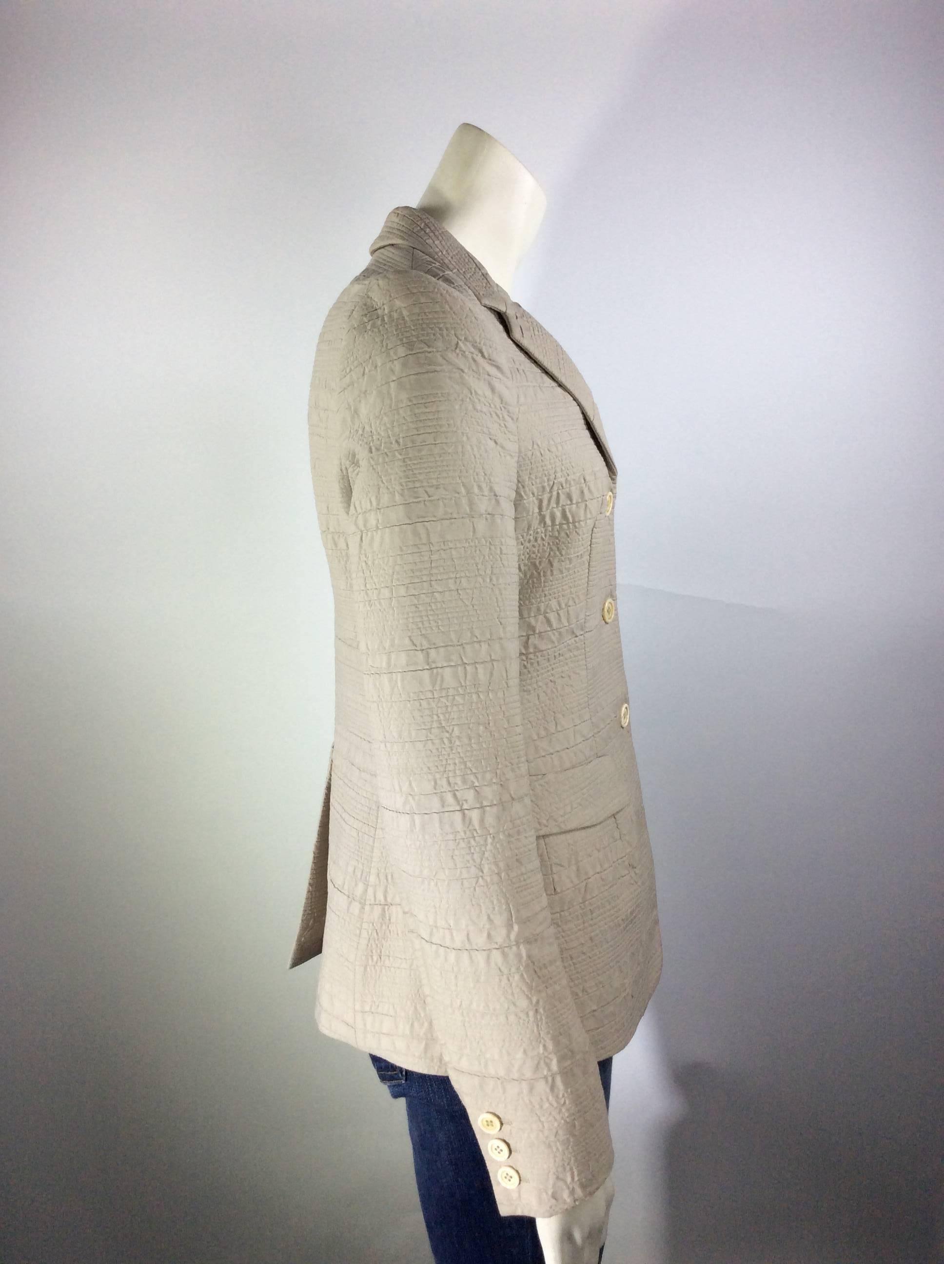 Prada Beige Textured Blazer In Excellent Condition In Narberth, PA