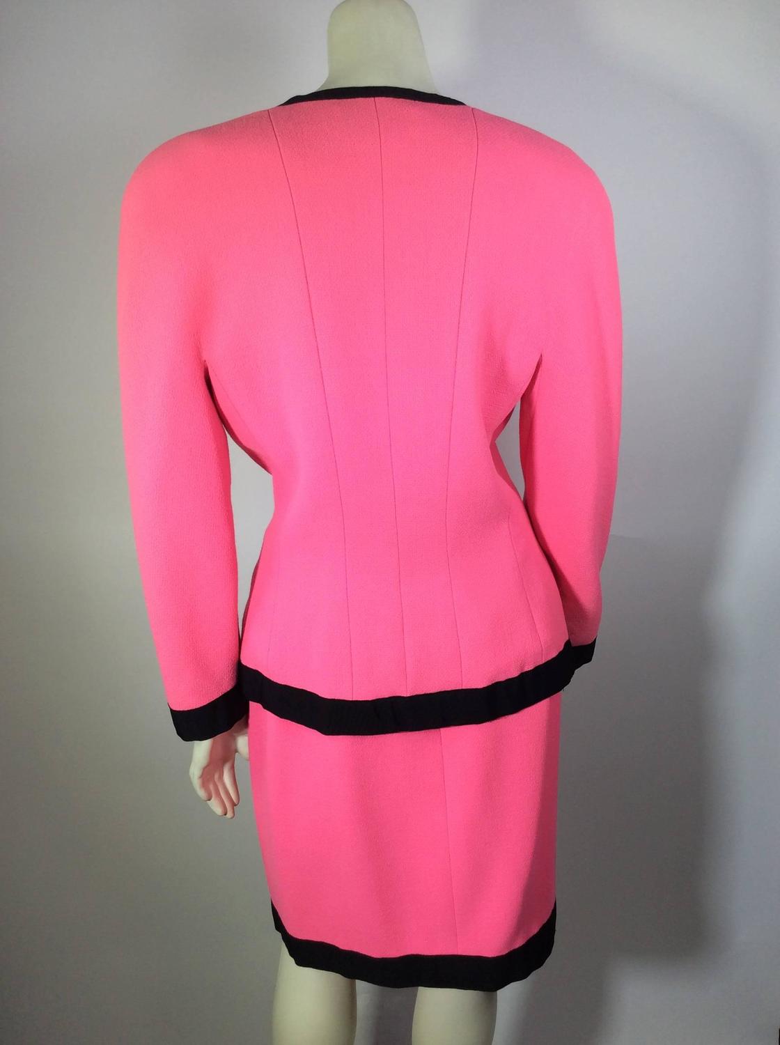 HOLIDAY FLASH SALE! 50% Off! Chanel Pink Suit with Black Trim at 1stdibs