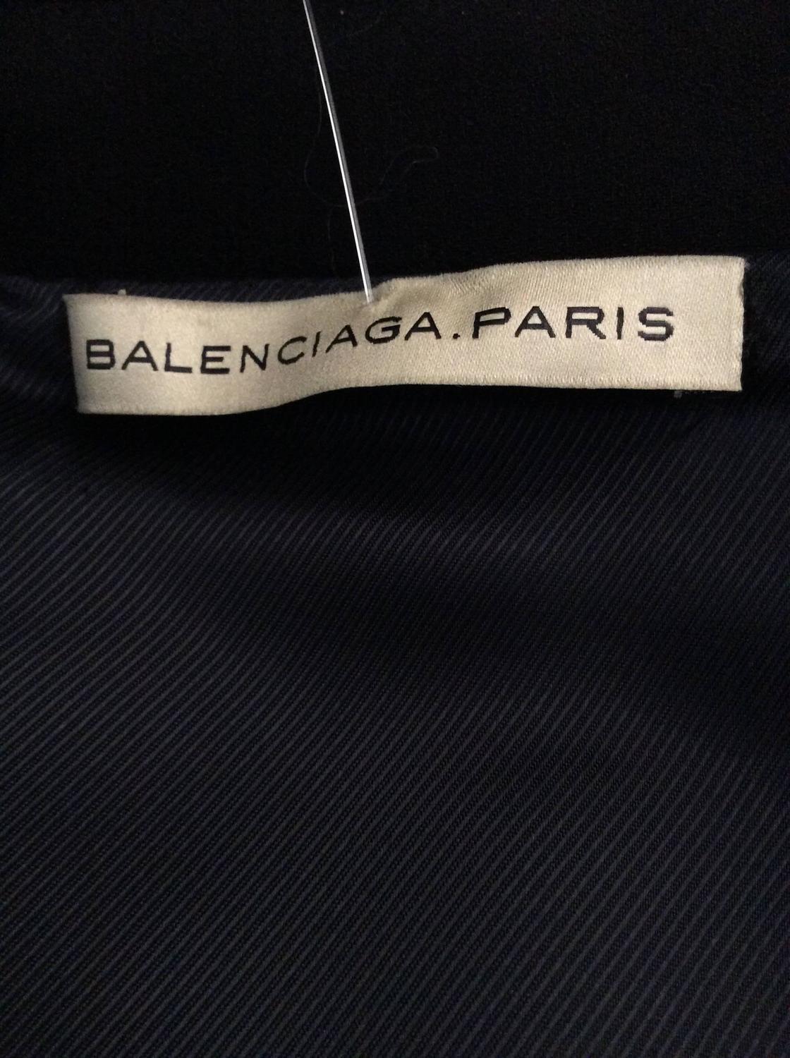 Balenciaga Paris Buttoned Jacket with Silver Embellished Belt For Sale ...