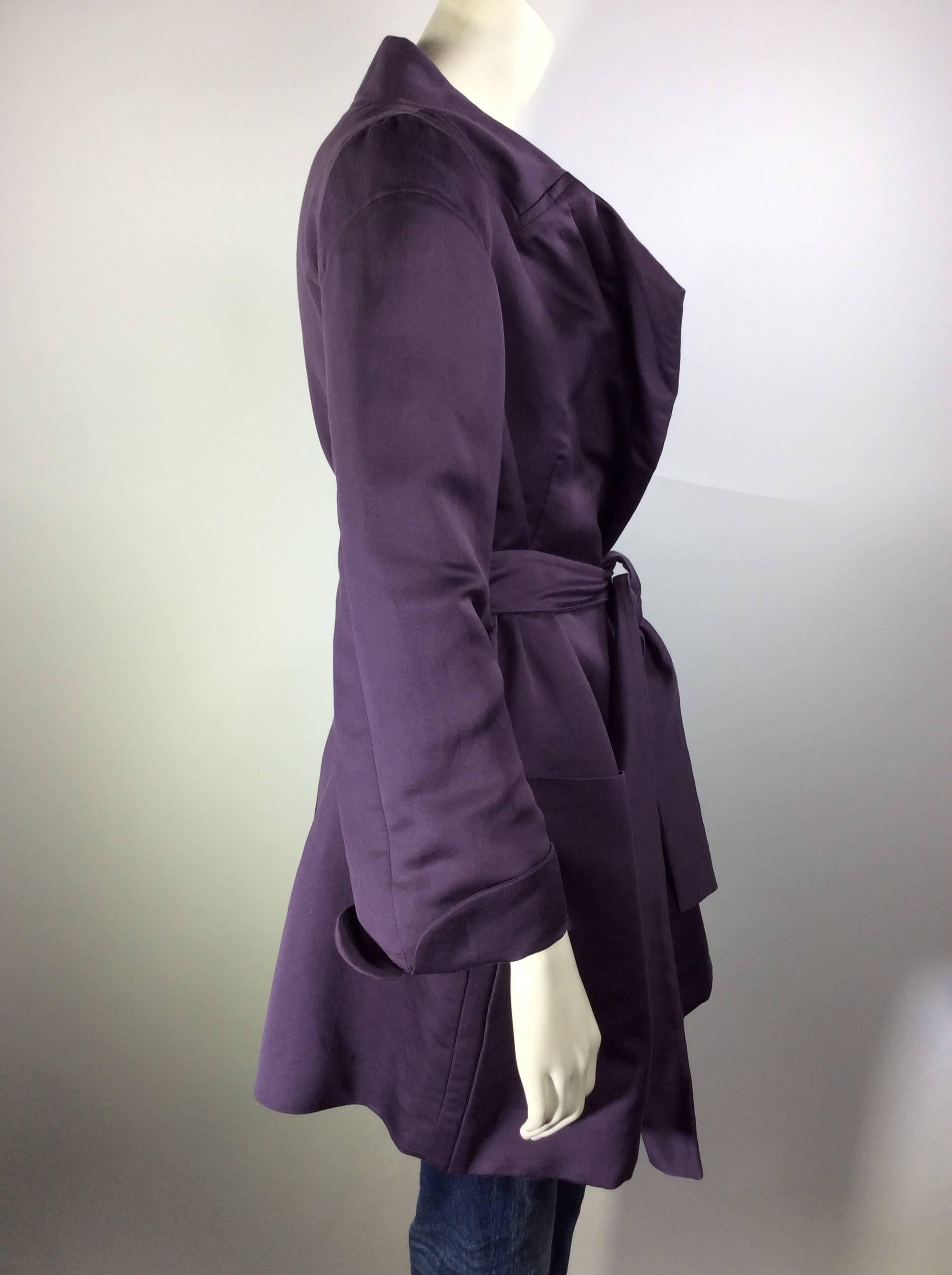 Black Chloe Purple Tied Jacket with Pockets