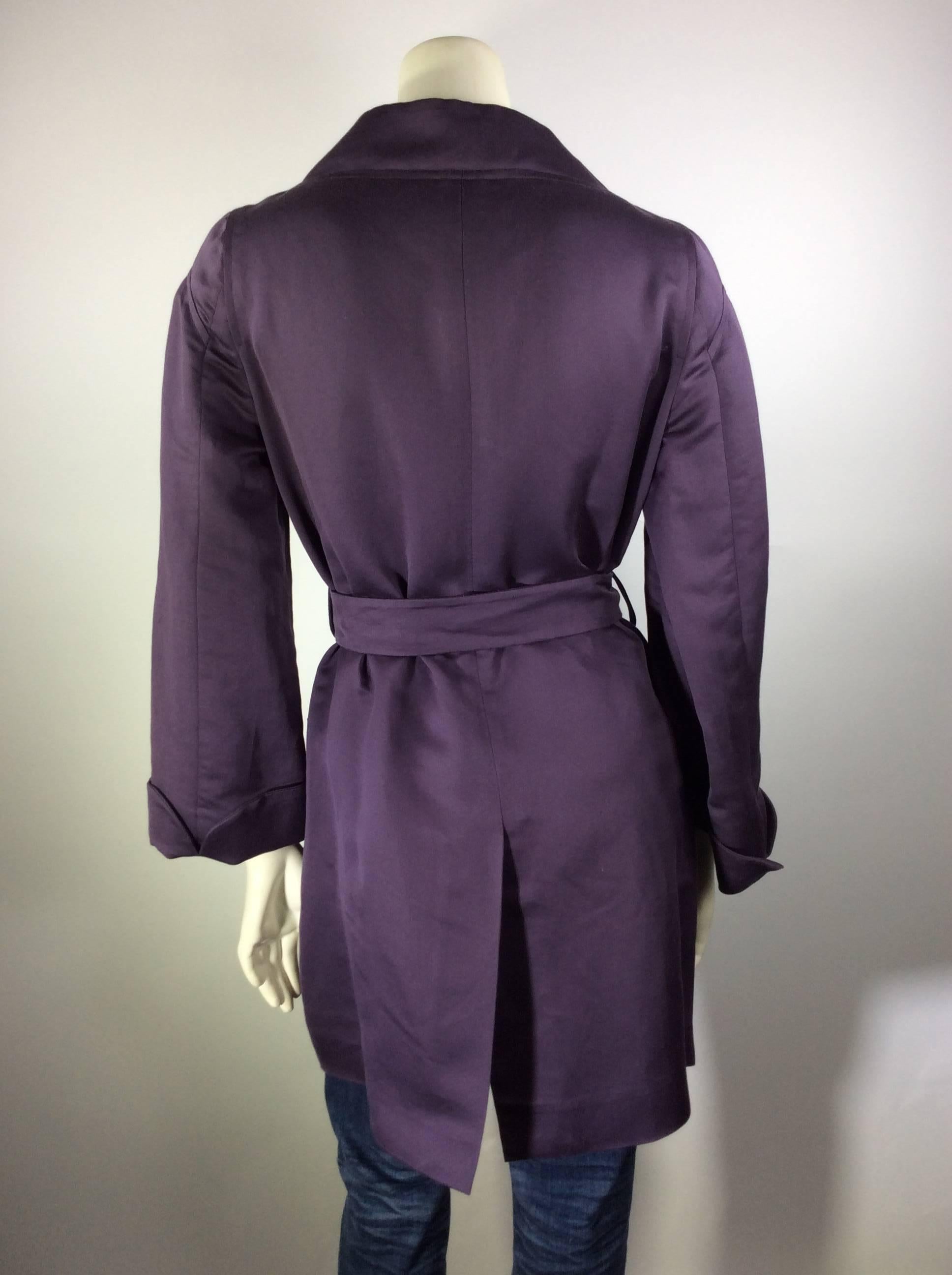 Chloe Purple Tied Jacket with Pockets In Excellent Condition In Narberth, PA