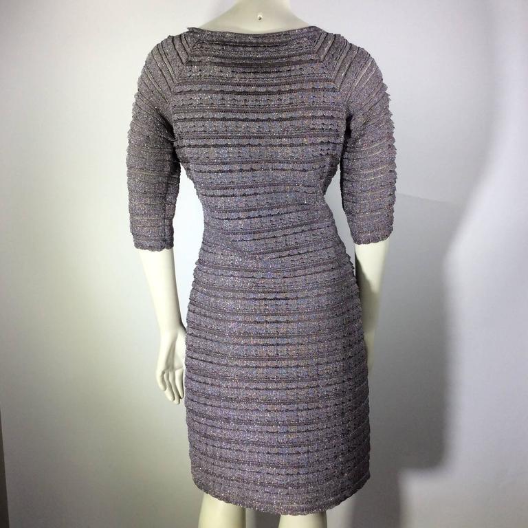 Christian Dior Silver Ruffle Lace Knit Dress For Sale at 1stDibs
