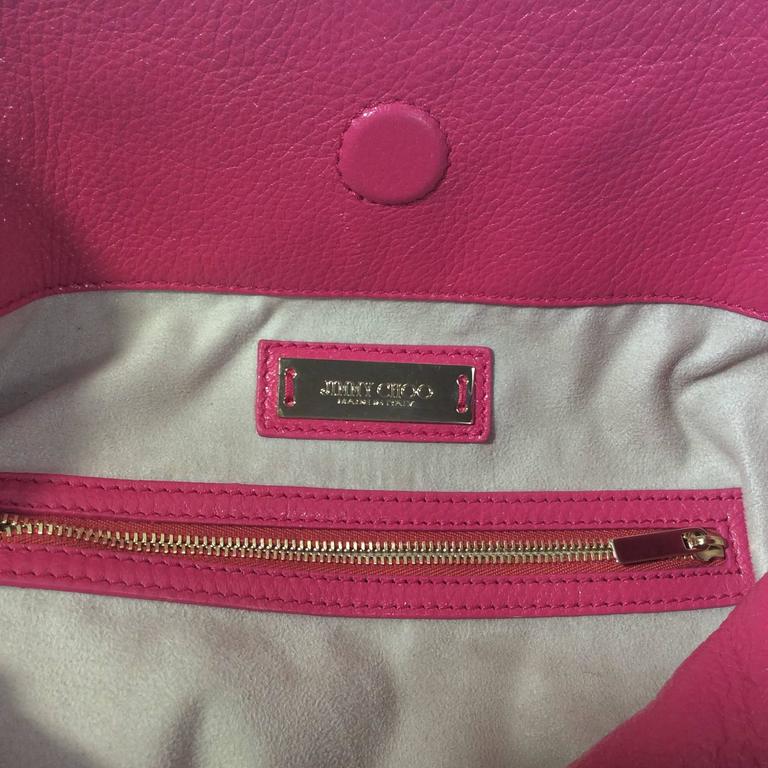 Jimmy Choo Pink Tote with Gold Lock Details For Sale at 1stDibs