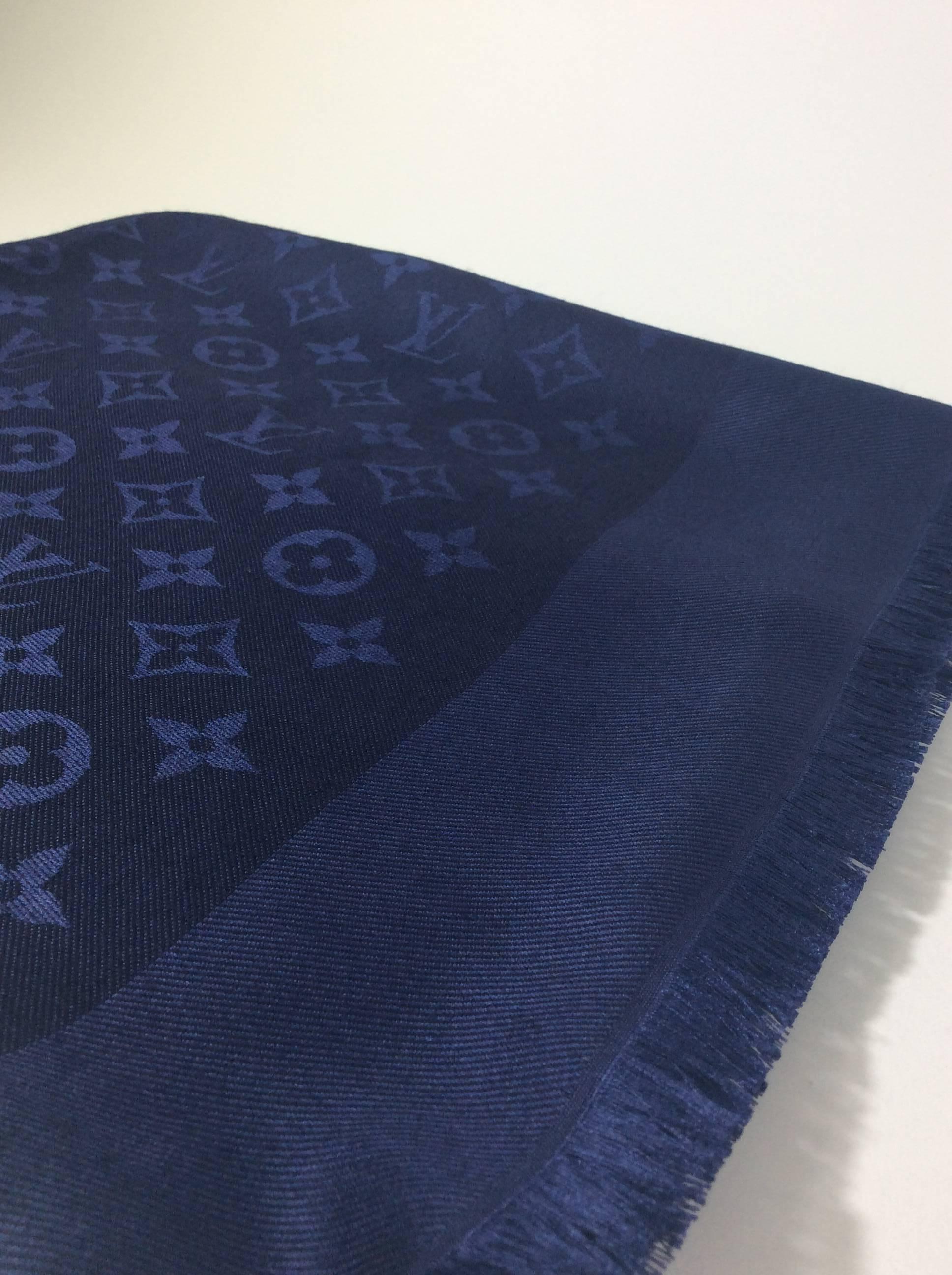 Louis Vuitton Navy LV Print Scarf 2