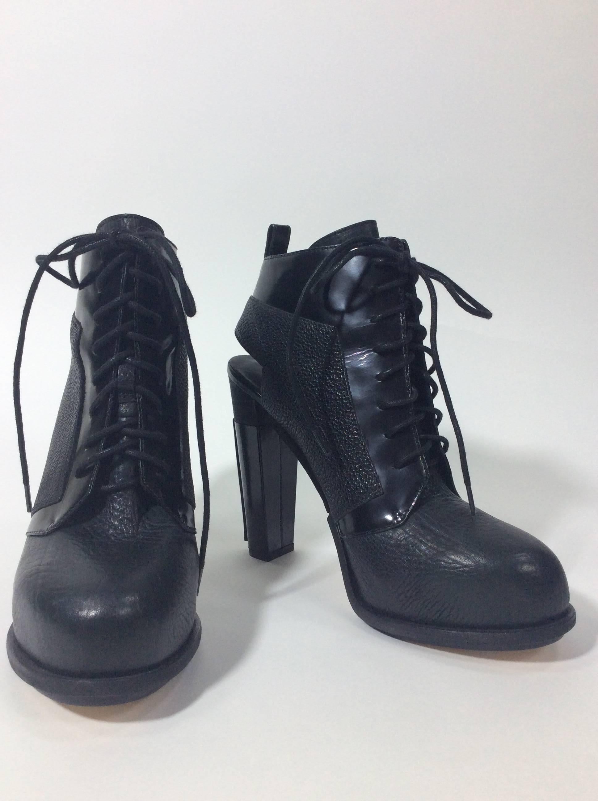 Alexander Wang Black Lace Up Ankle Boot 1