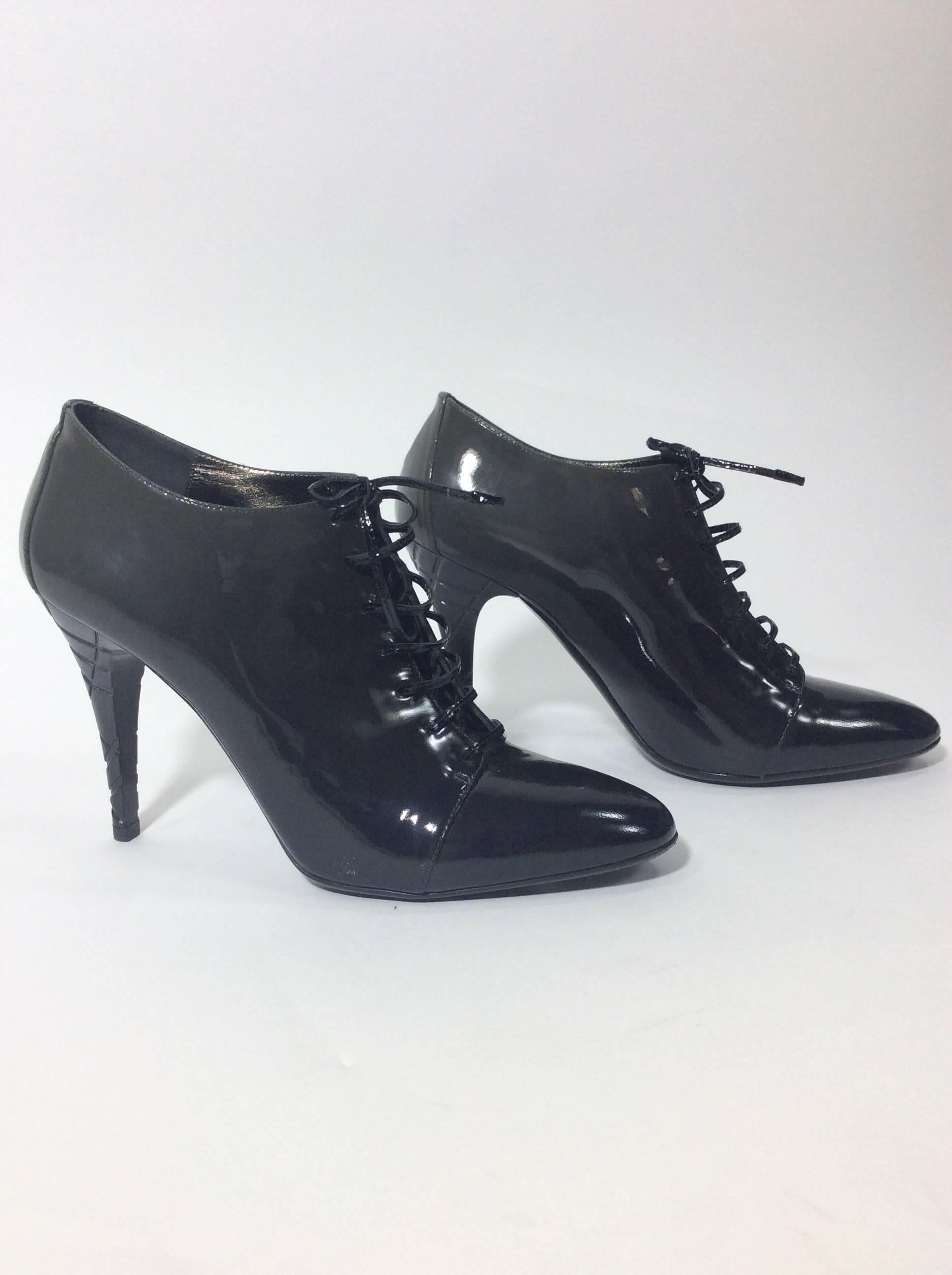 Women's Burberry Ombre Patent Leather Lace Up Booties