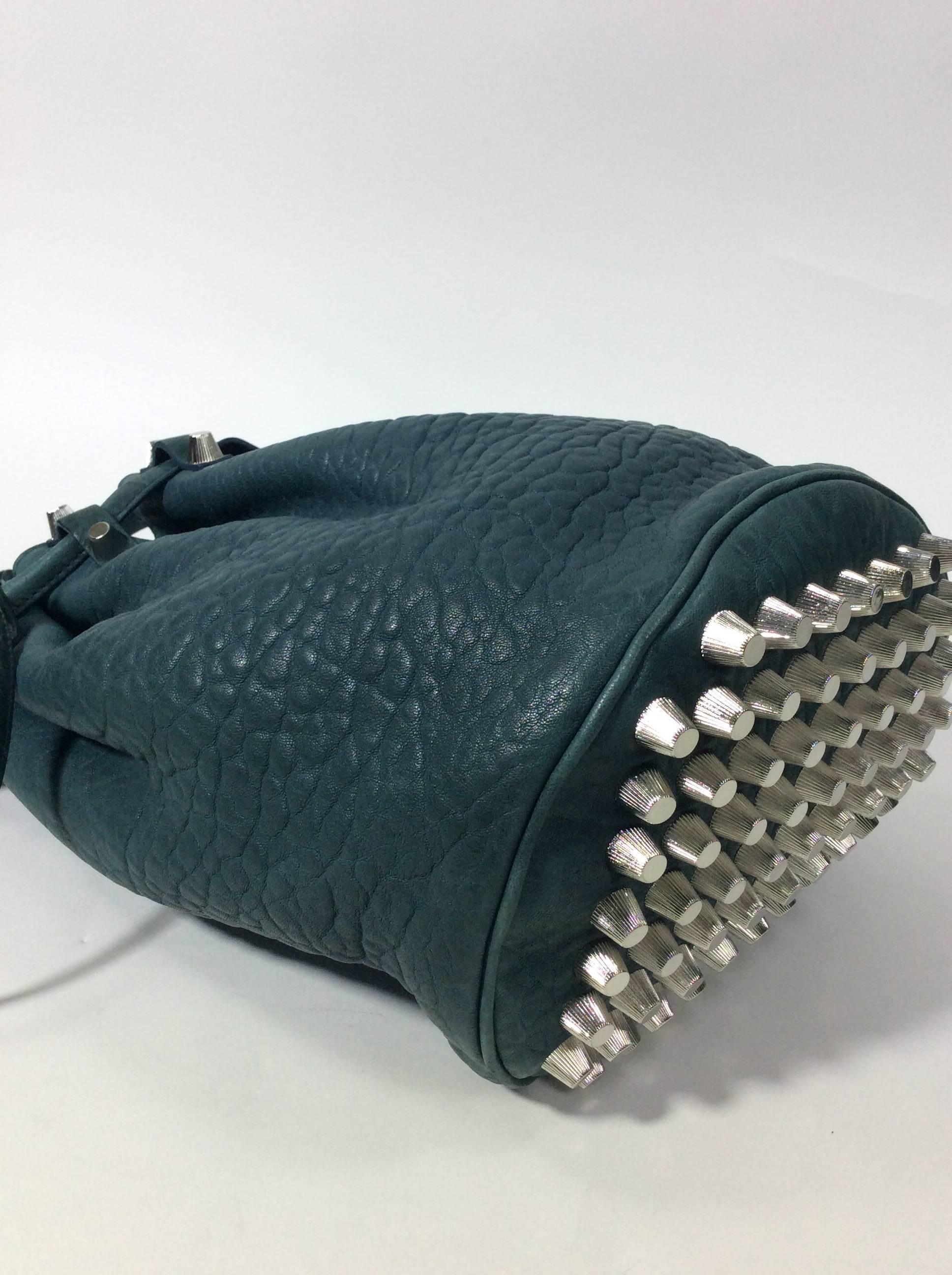 Alexander Wang Teal Bucket Bag with Studs In Excellent Condition In Narberth, PA