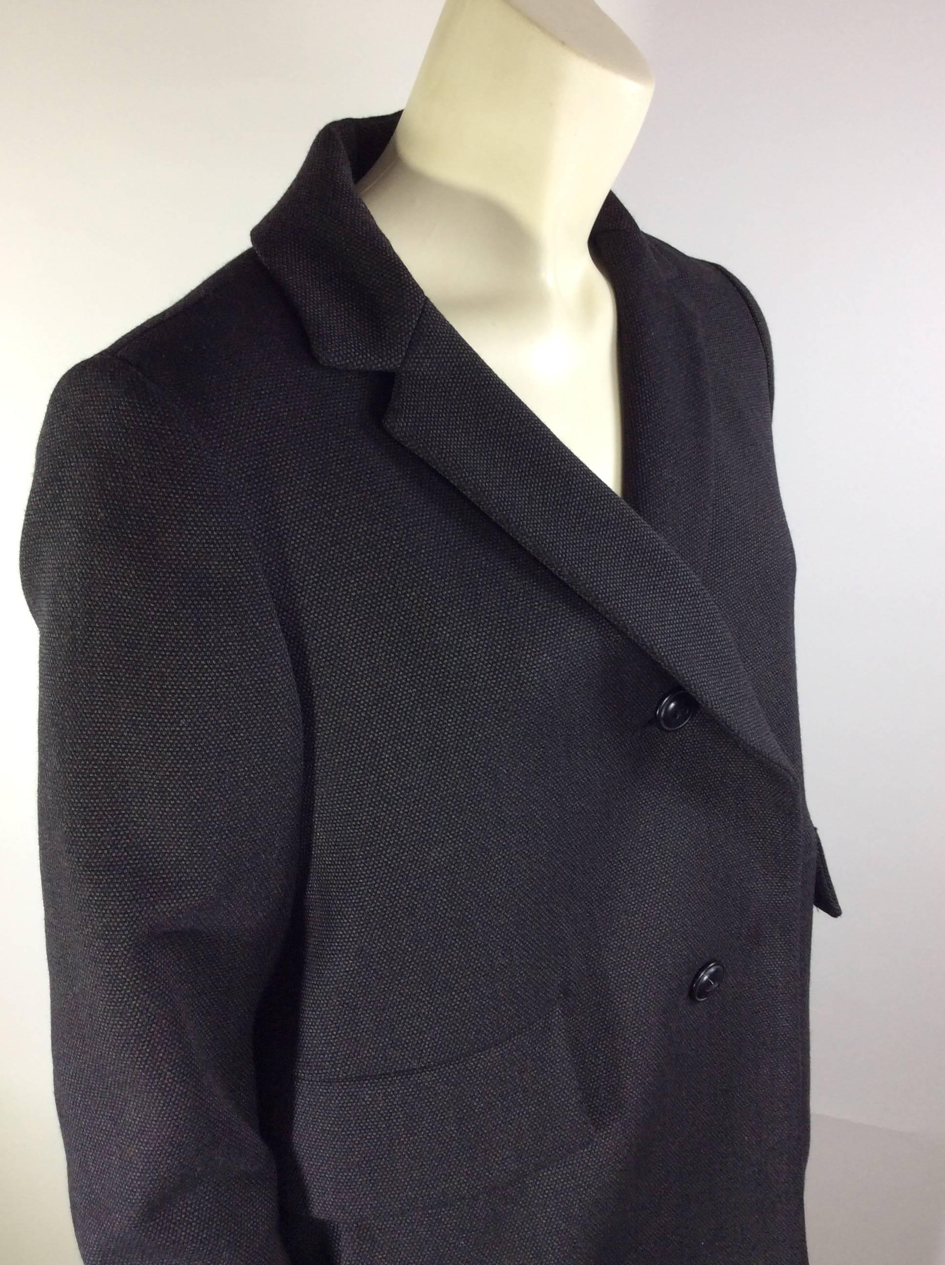 Black Chloe Charcoal Grey Wool Swing Jacket  For Sale