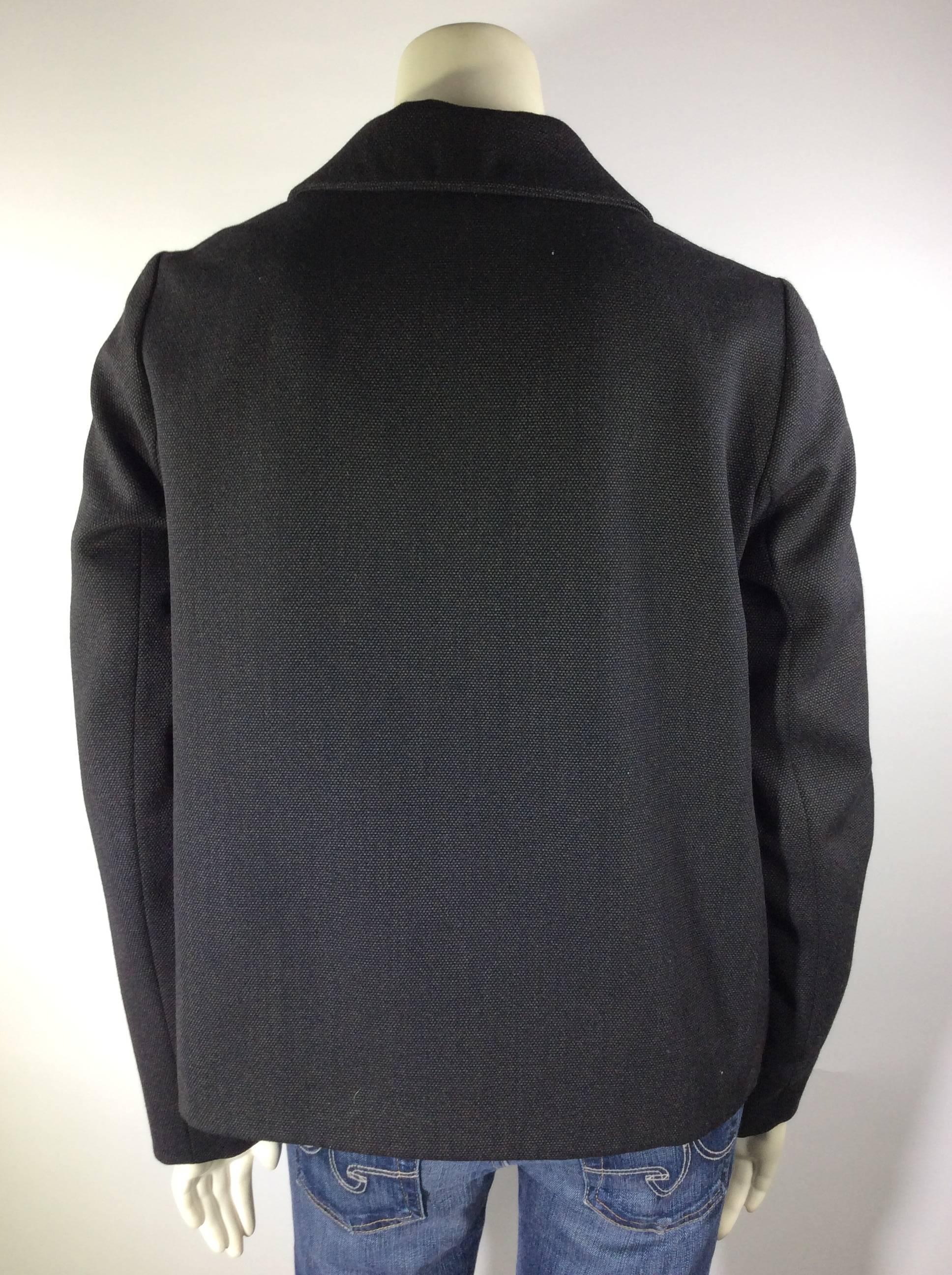 Chloe Charcoal Grey Wool Swing Jacket  In Excellent Condition For Sale In Narberth, PA