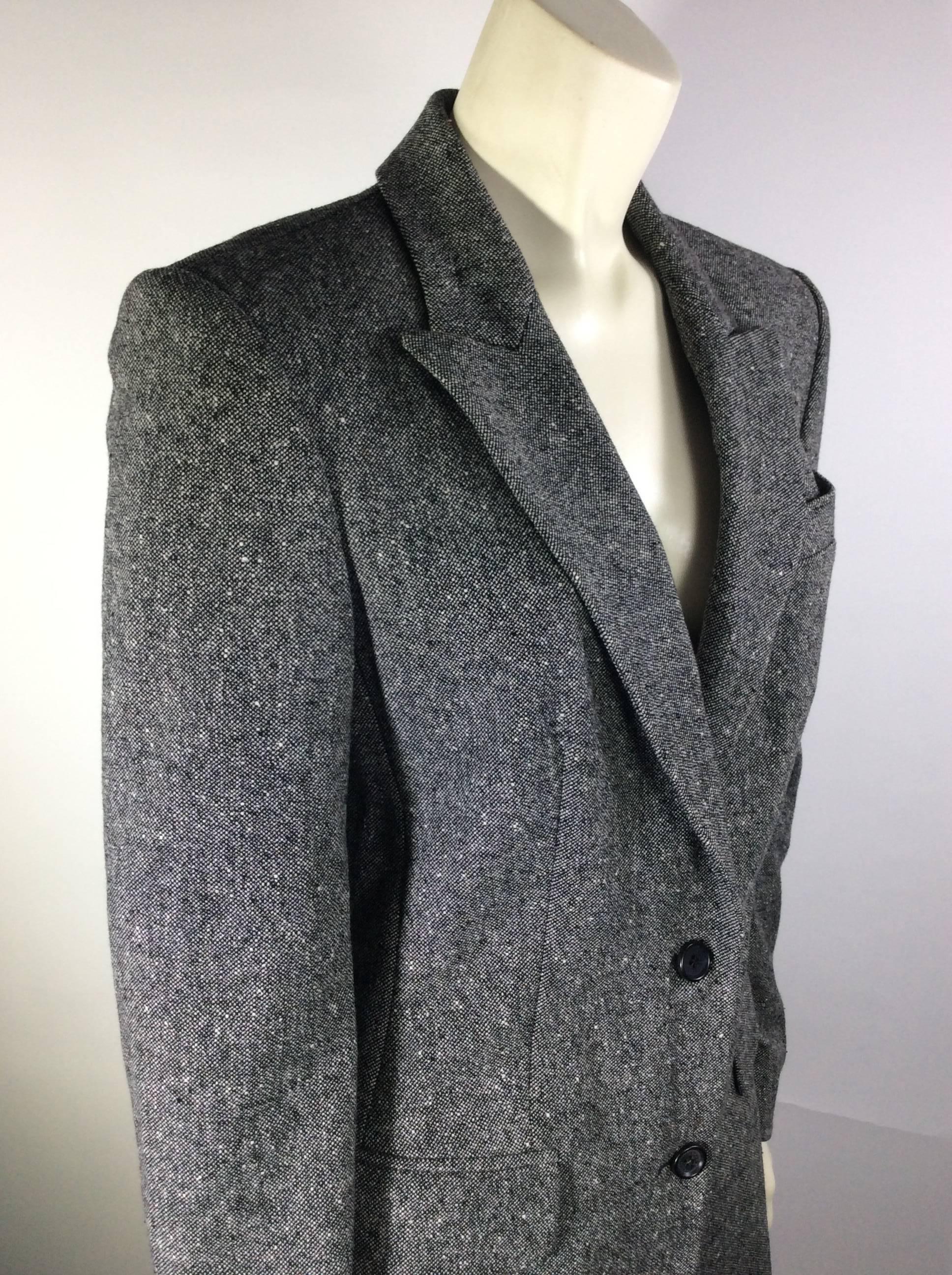 Celine Black and White Woven Blazer In Excellent Condition In Narberth, PA