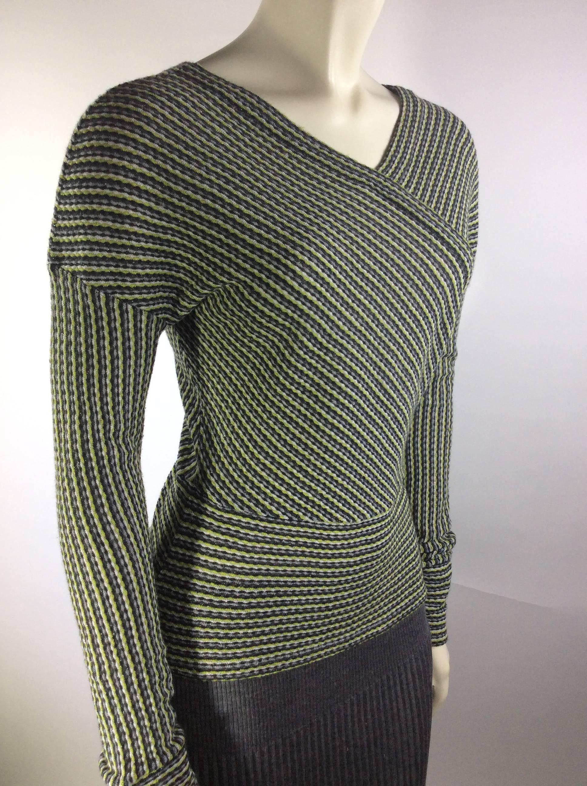 Women's Missoni Lime Green and Grey Skirt and Shirt Set