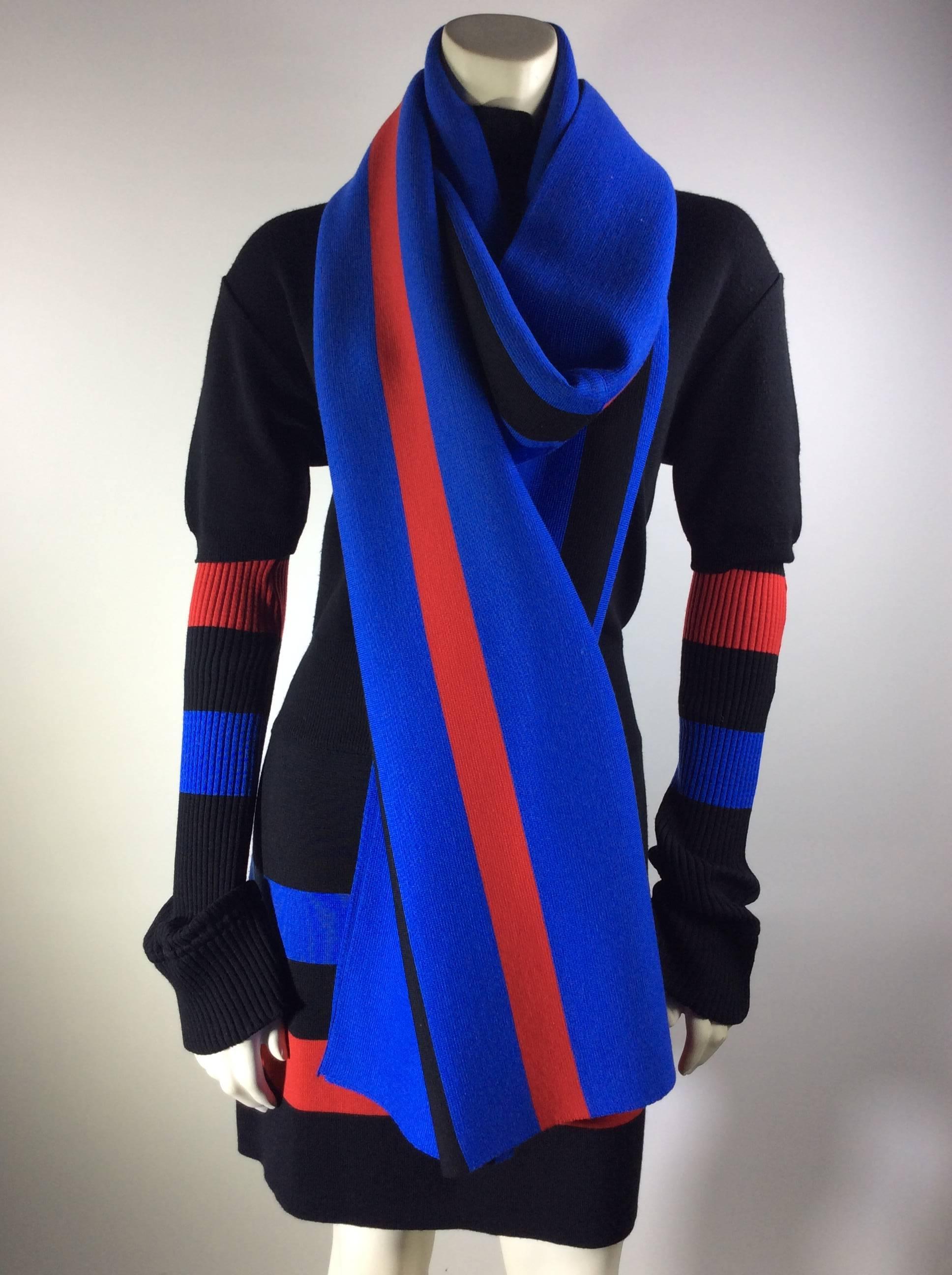 Bernard Perris Black Blue and Red Sweater Dress 1