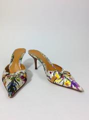 Gucci  Creme Floral Bamboo Detail Slide