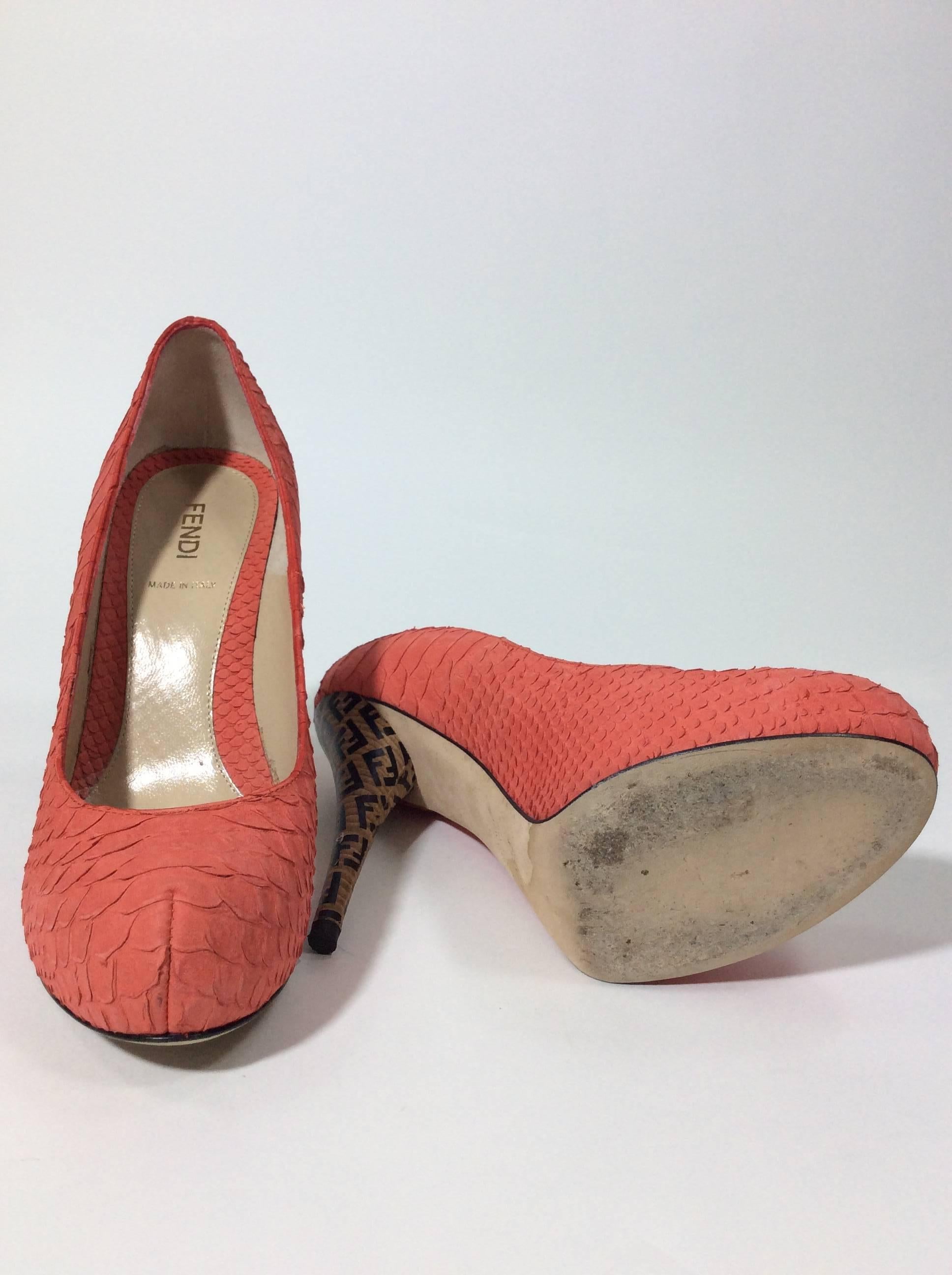 Fendi Coral Snake Skin Embosed Pump 1