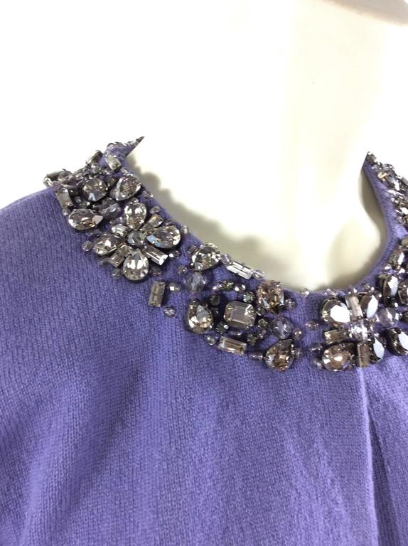 Valentino Lavender Cashmere Bead Embellished Cardigan For Sale at 1stDibs