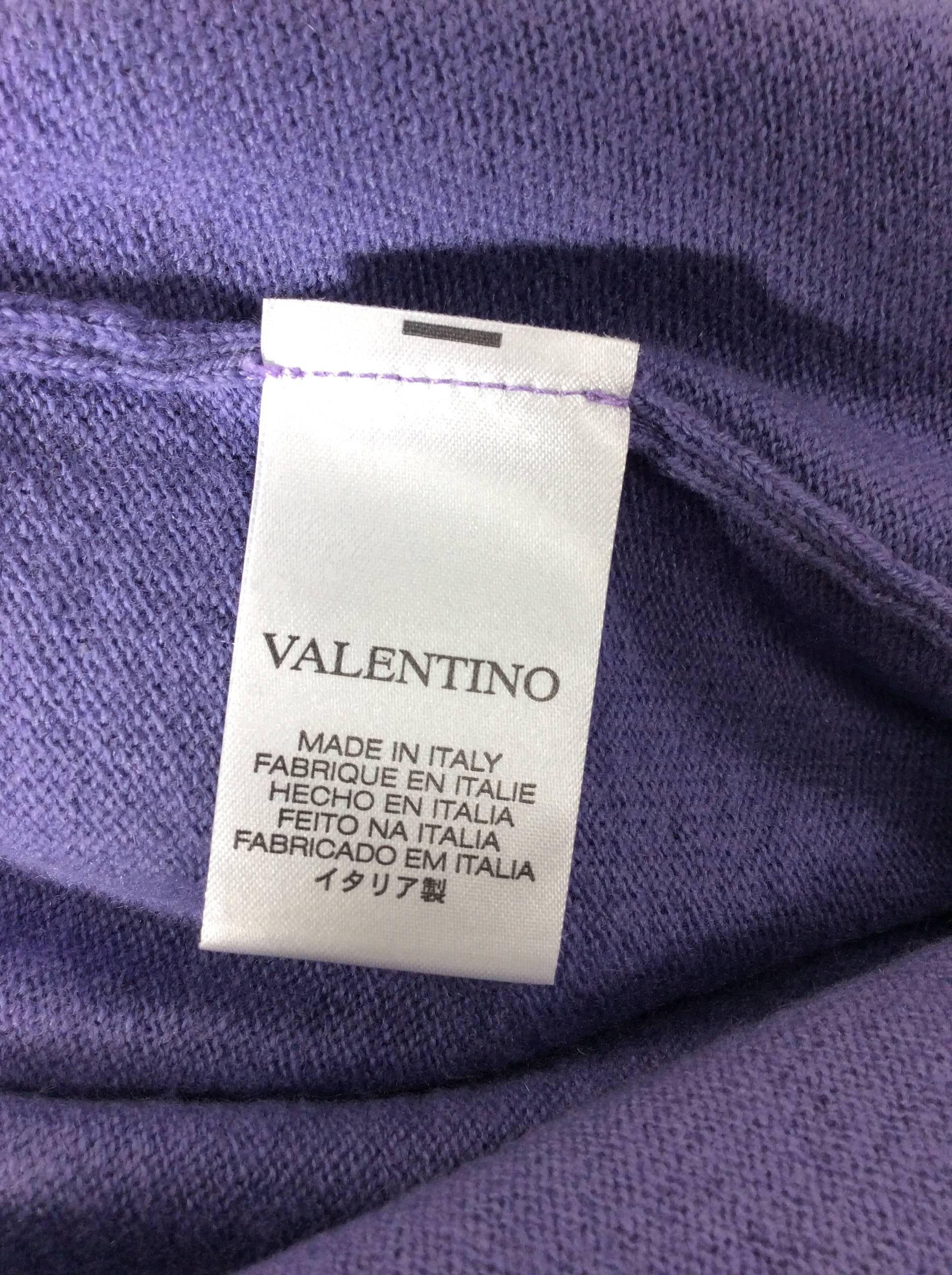 Valentino Lavender Cashmere Bead Embellished Cardigan  For Sale 3