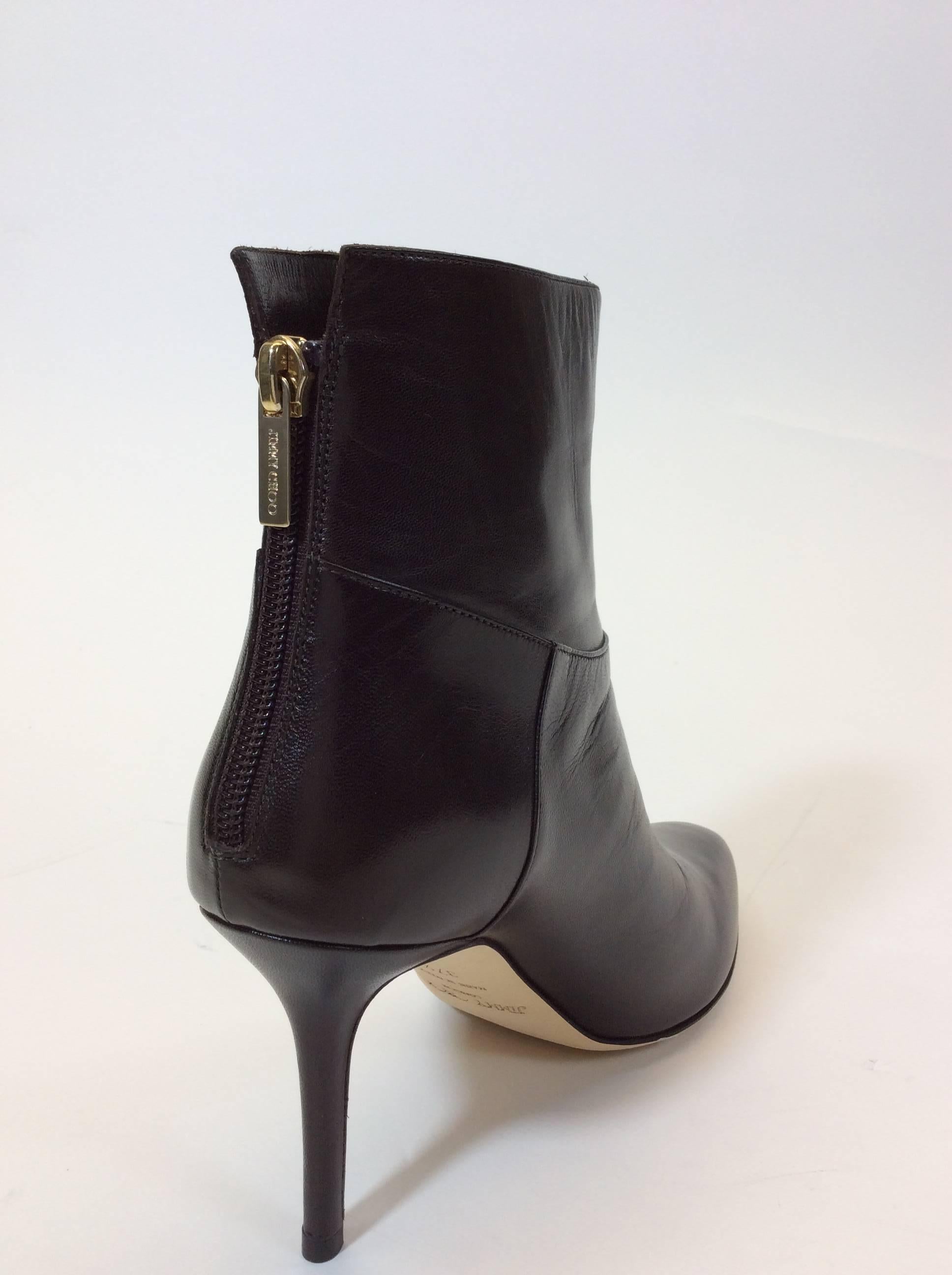 Women's Jimmy Choo Brown Leather Heeled Booties  For Sale