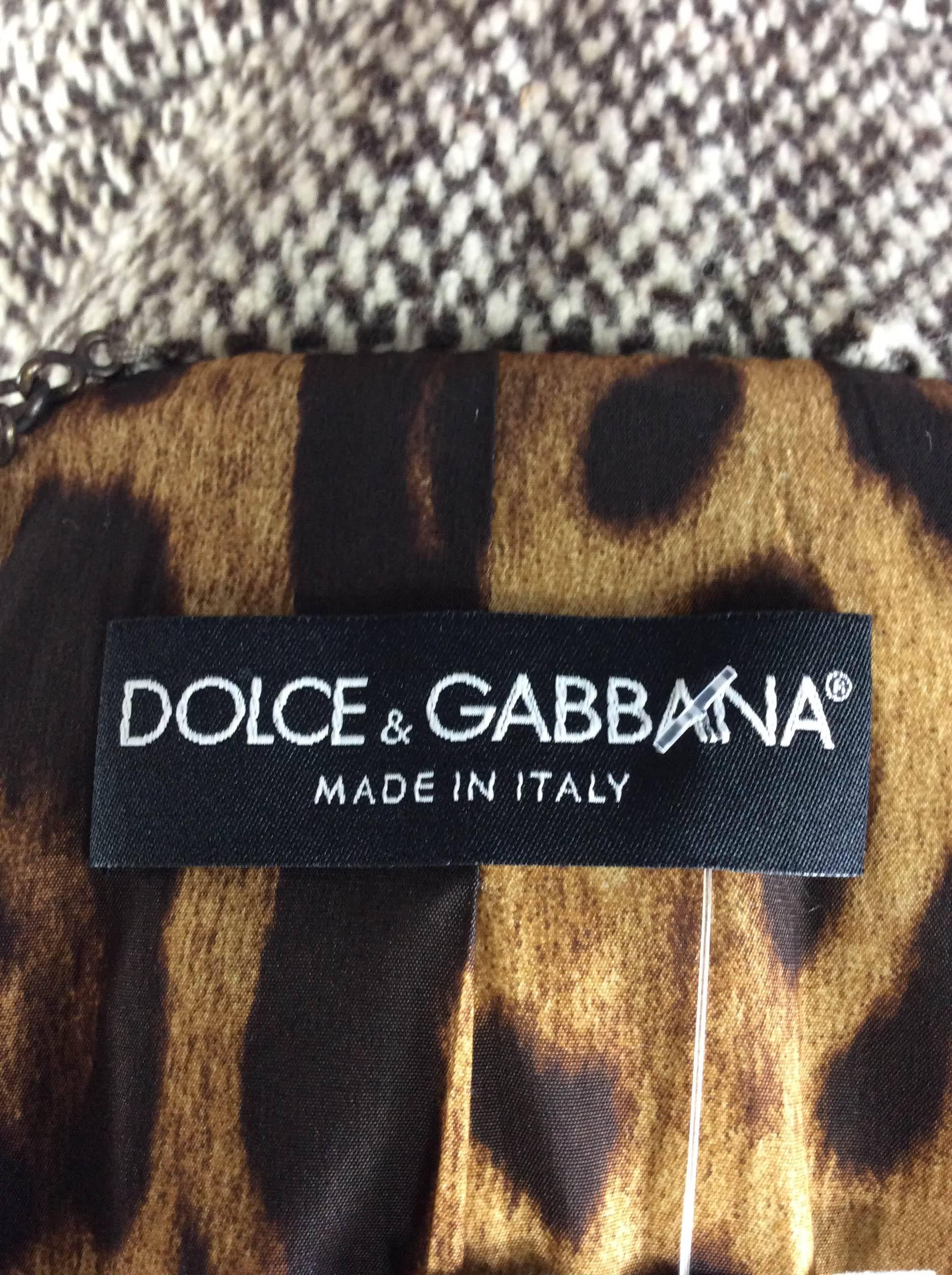Dolce & Gabbana Vintage Camel Tone Tweed jacket 2