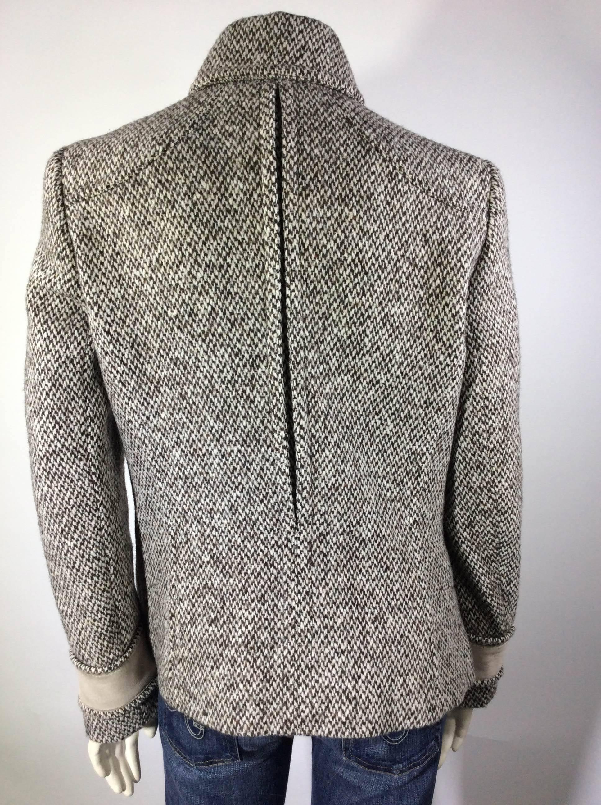 Dolce & Gabbana Vintage Camel Tone Tweed jacket In Excellent Condition In Narberth, PA