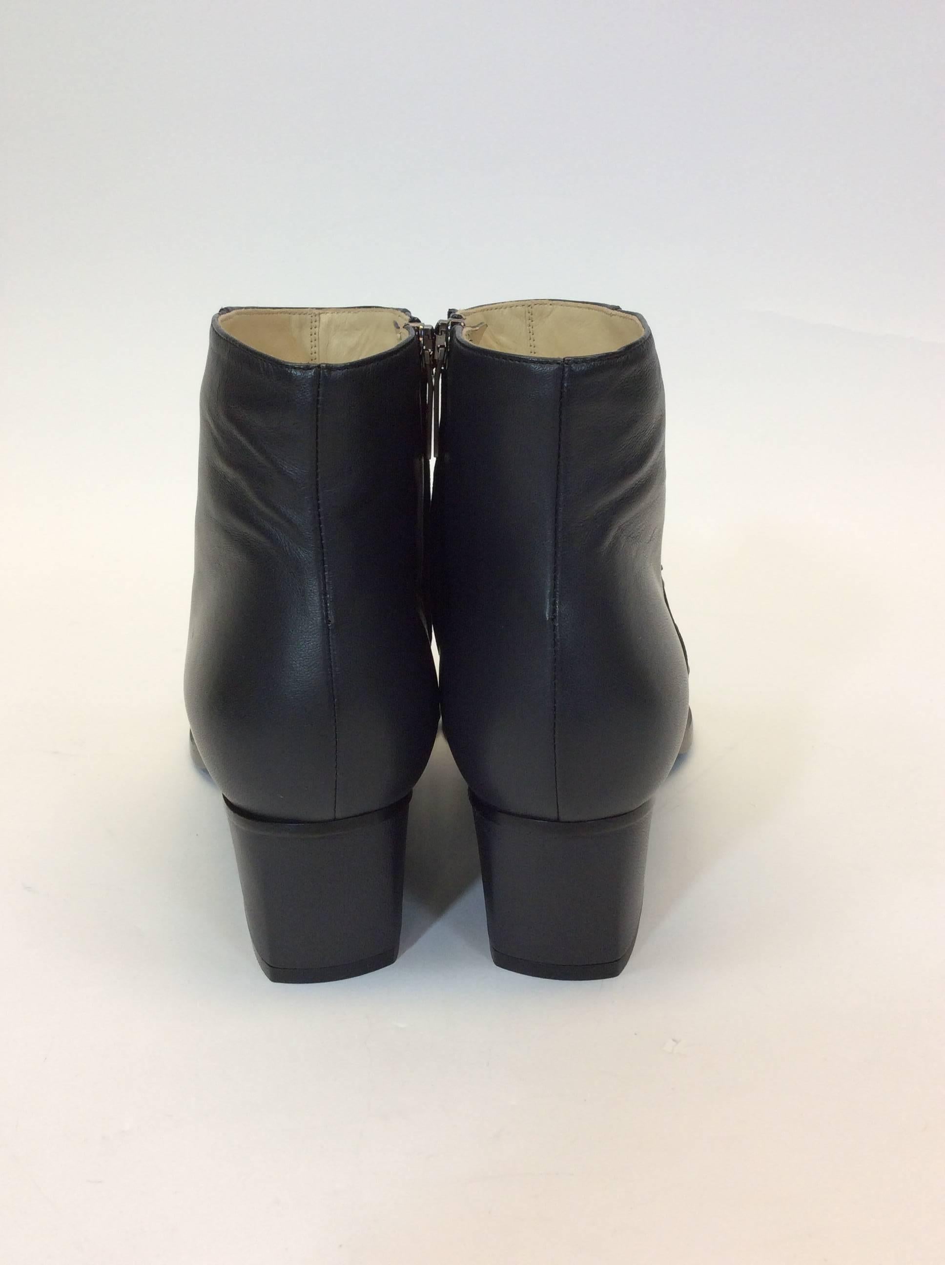 Women's Maiyet Black Studded Leather Ankle Bootie  For Sale