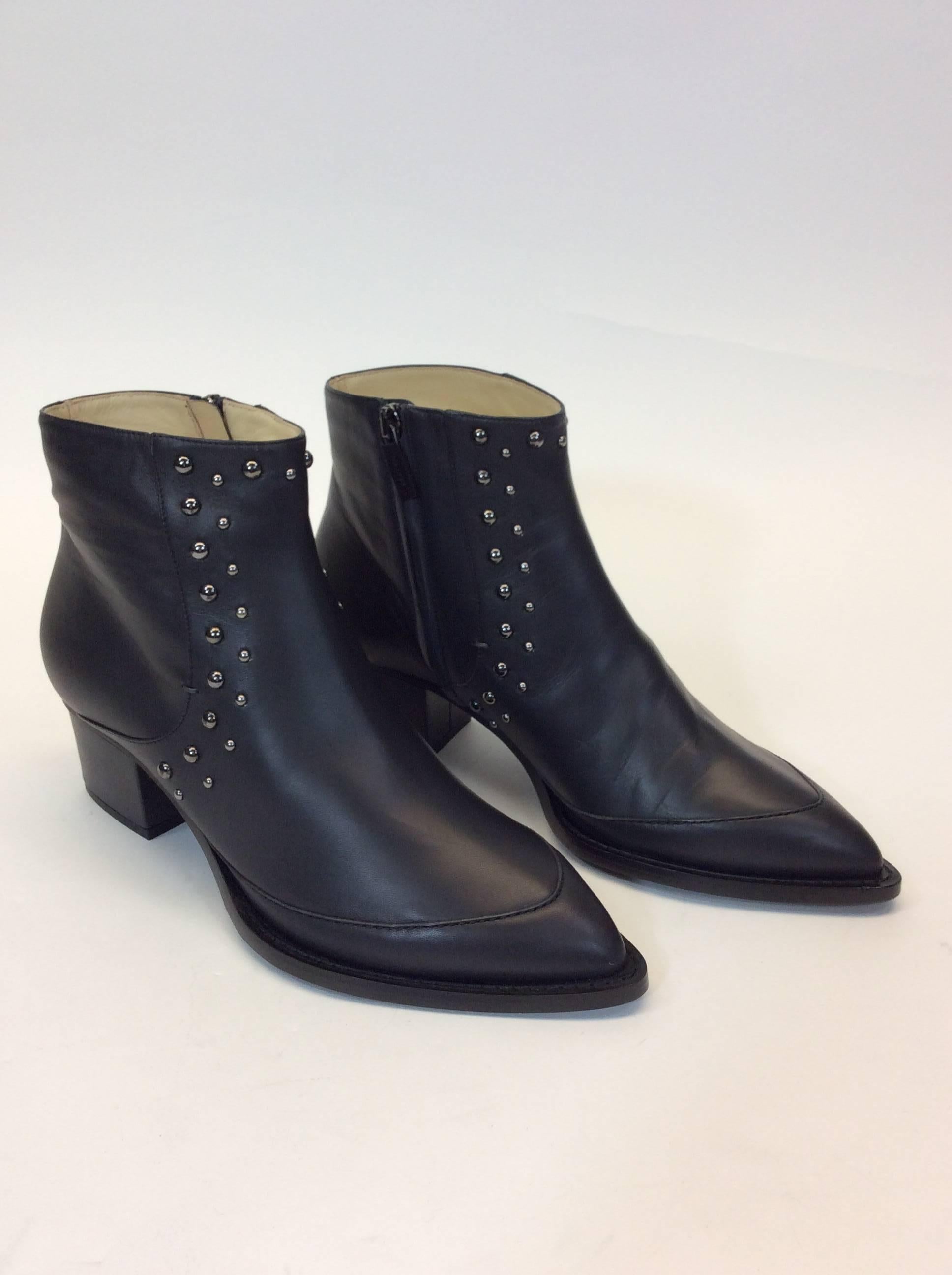 Maiyet Black Studded Leather Ankle Bootie  In New Condition For Sale In Narberth, PA