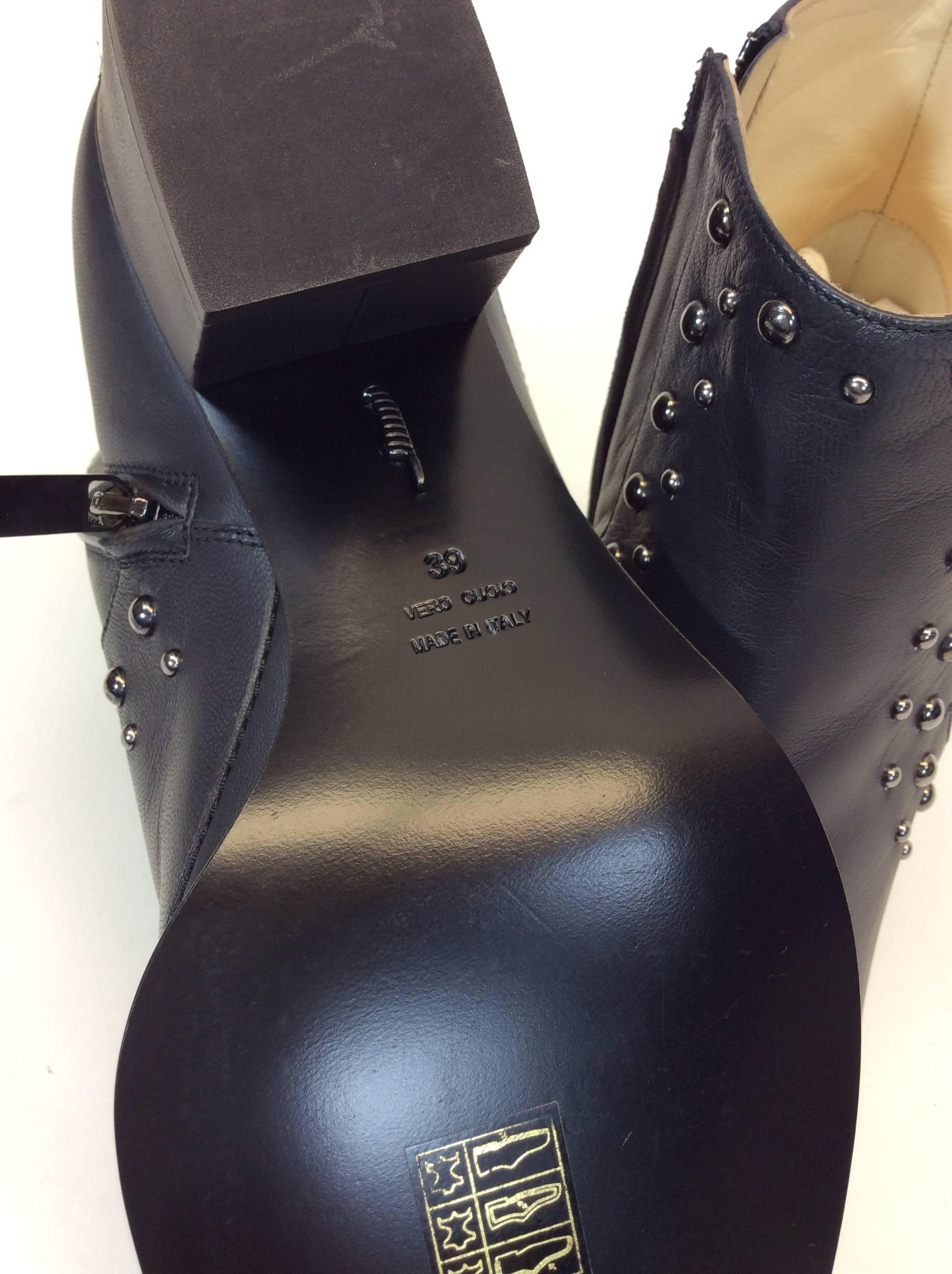 Maiyet Black Studded Leather Ankle Bootie  For Sale 4