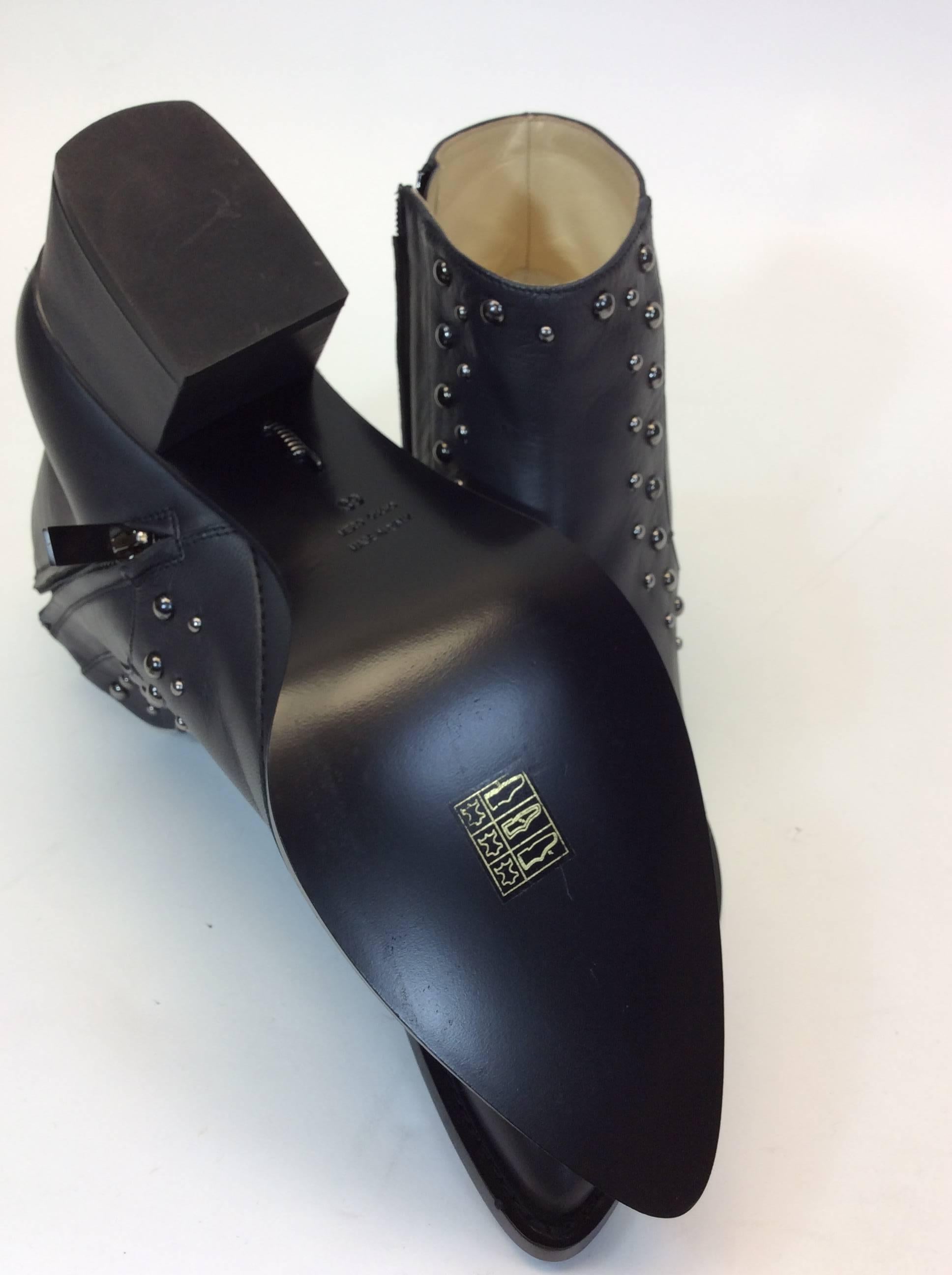 Maiyet Black Studded Leather Ankle Bootie  For Sale 3