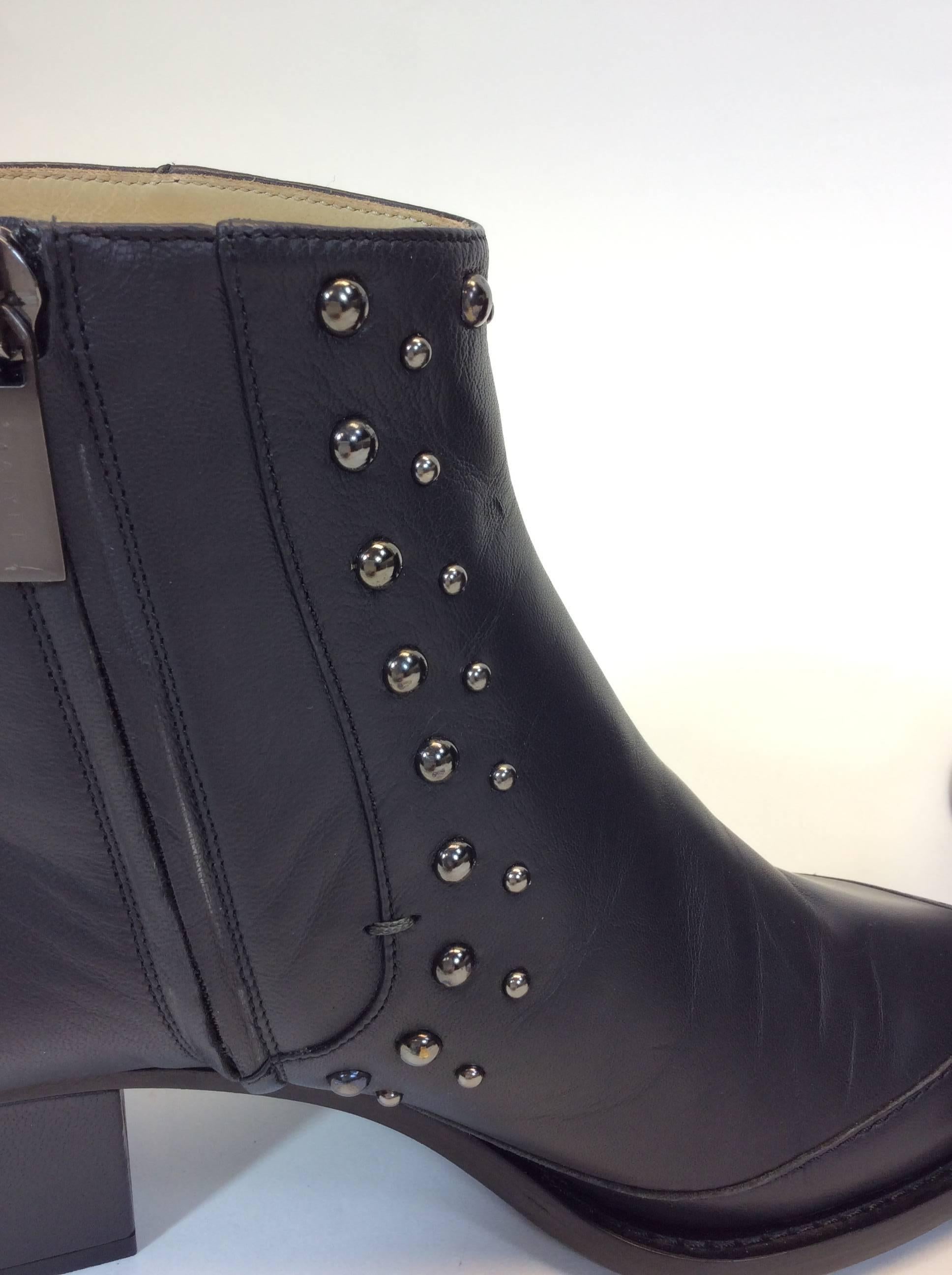 Maiyet Black Studded Leather Ankle Bootie  For Sale 1