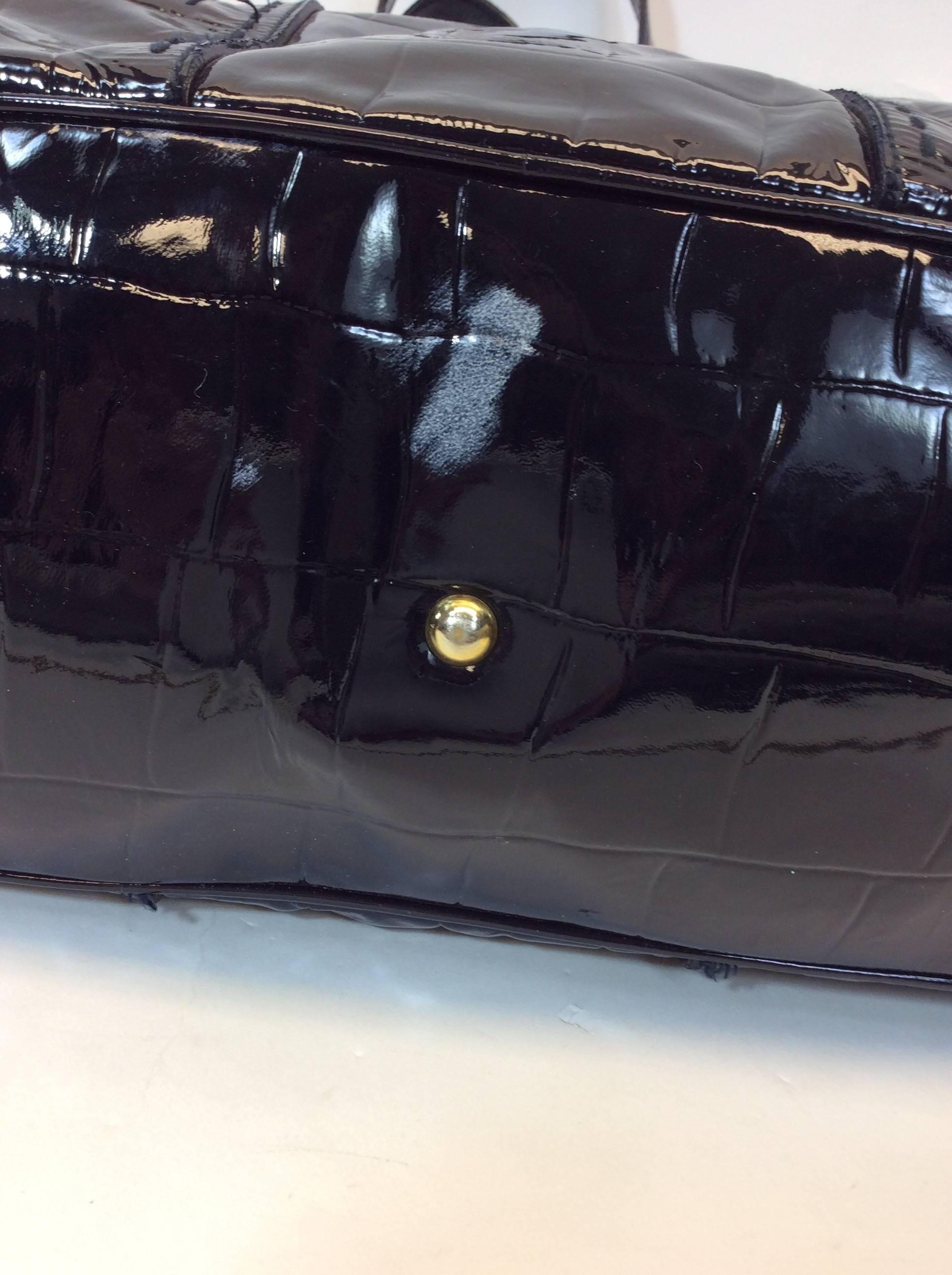 Women's Yves Saint Laurent Black Patent Leather Large Muse Bag  For Sale