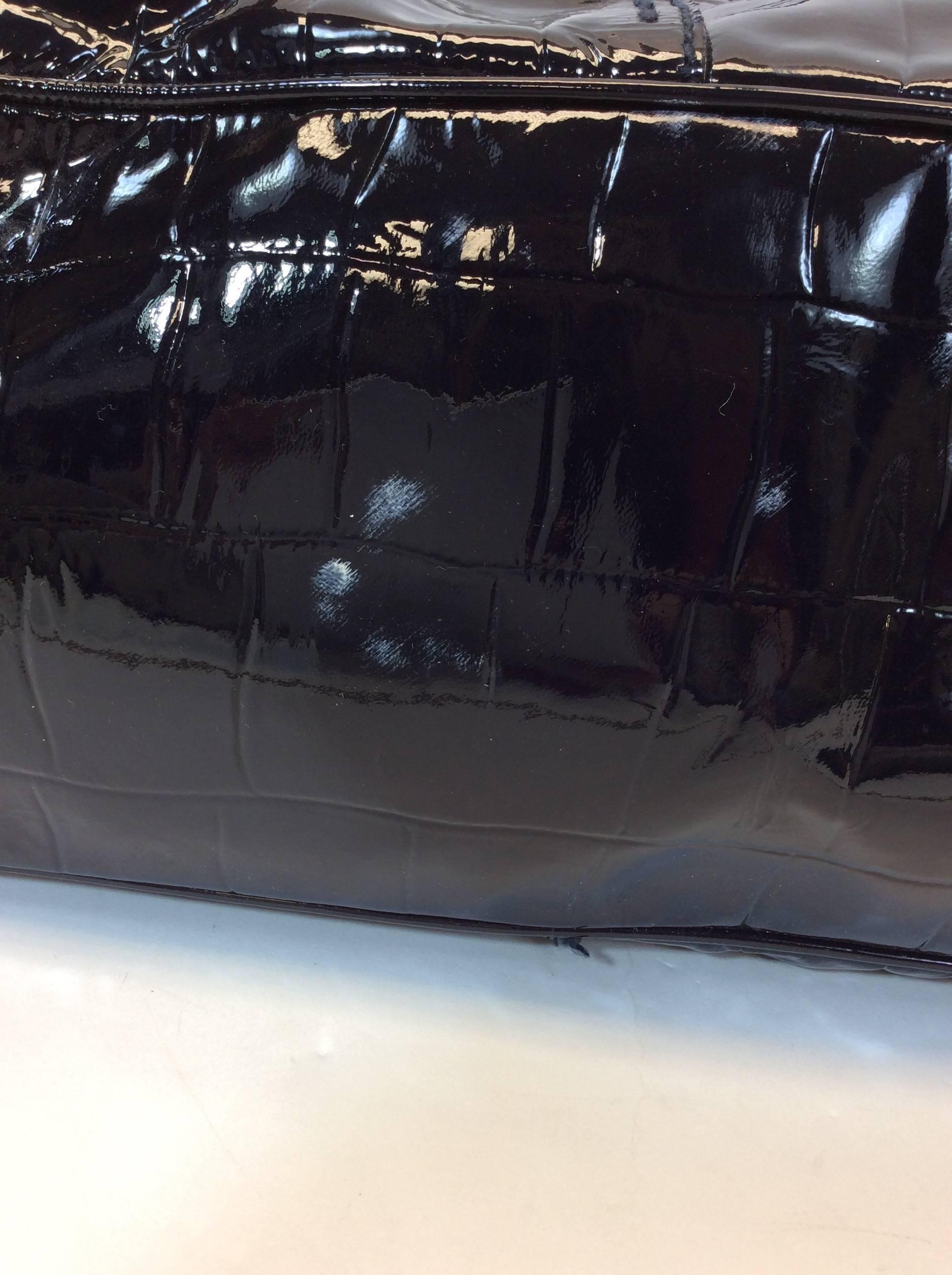Yves Saint Laurent Black Patent Leather Large Muse Bag  For Sale 1