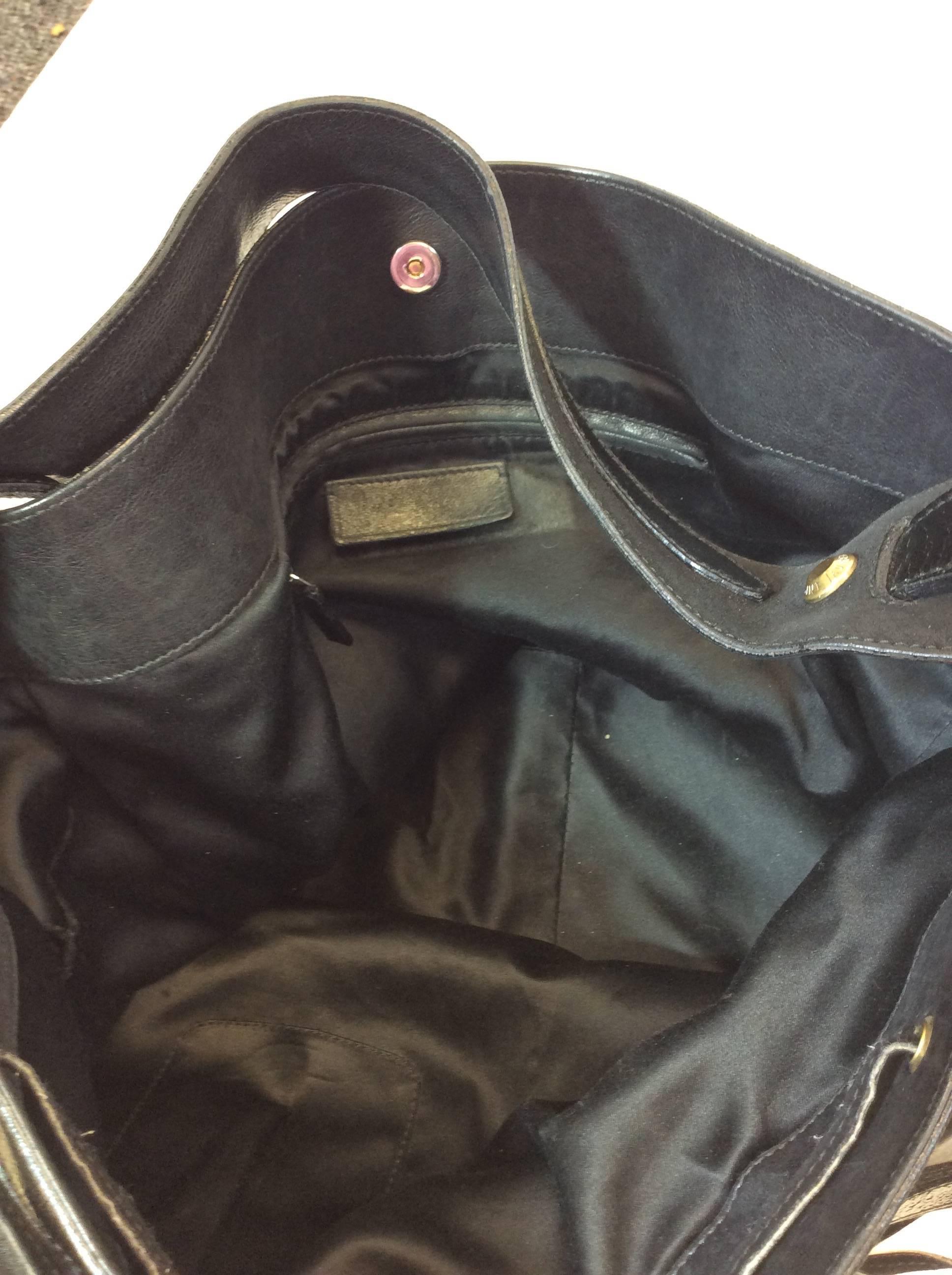 Yves Saint Laurent Black Leather and Suede Handbag 3