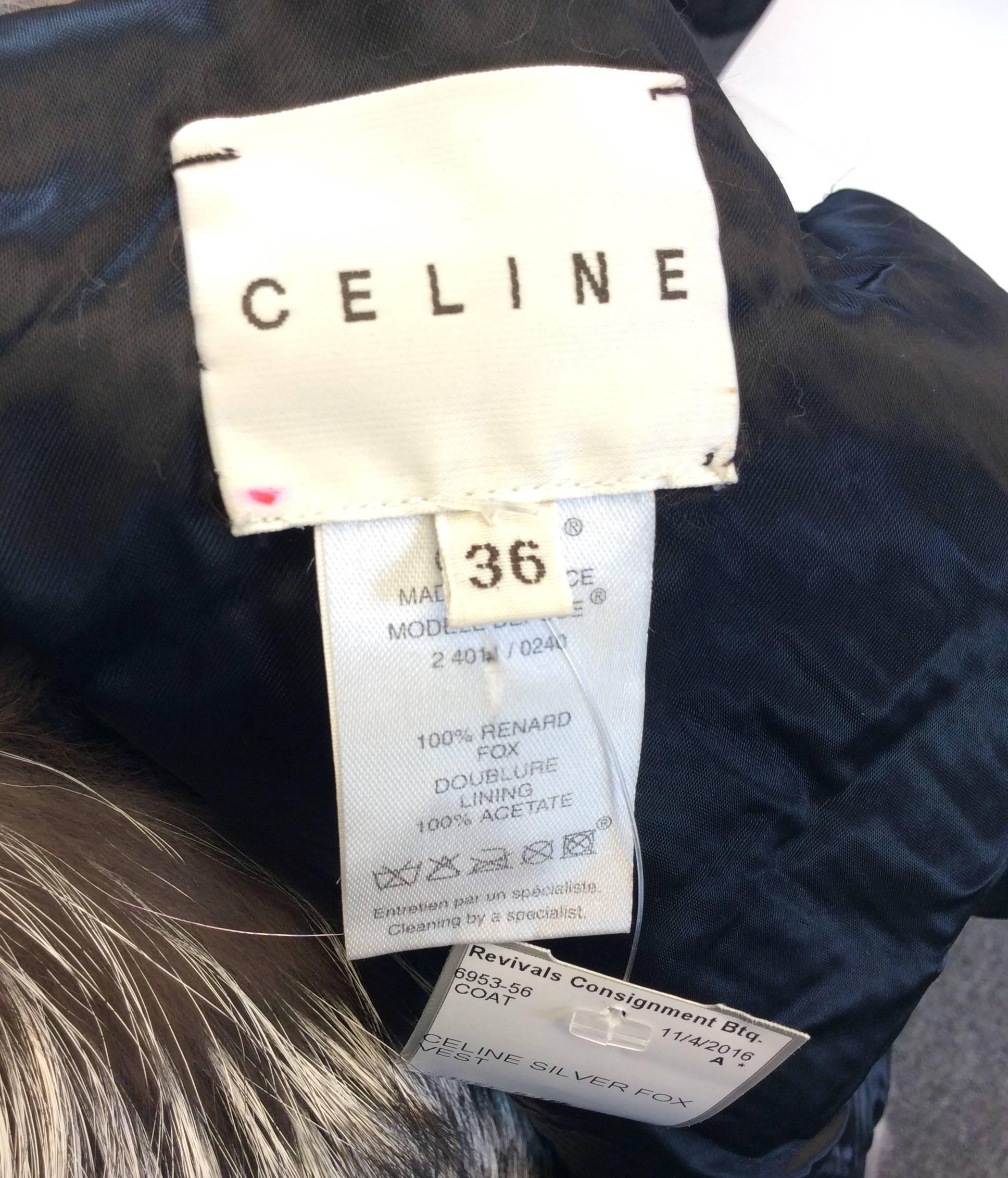 Celine Silver Fox Cropped Vest For Sale 3