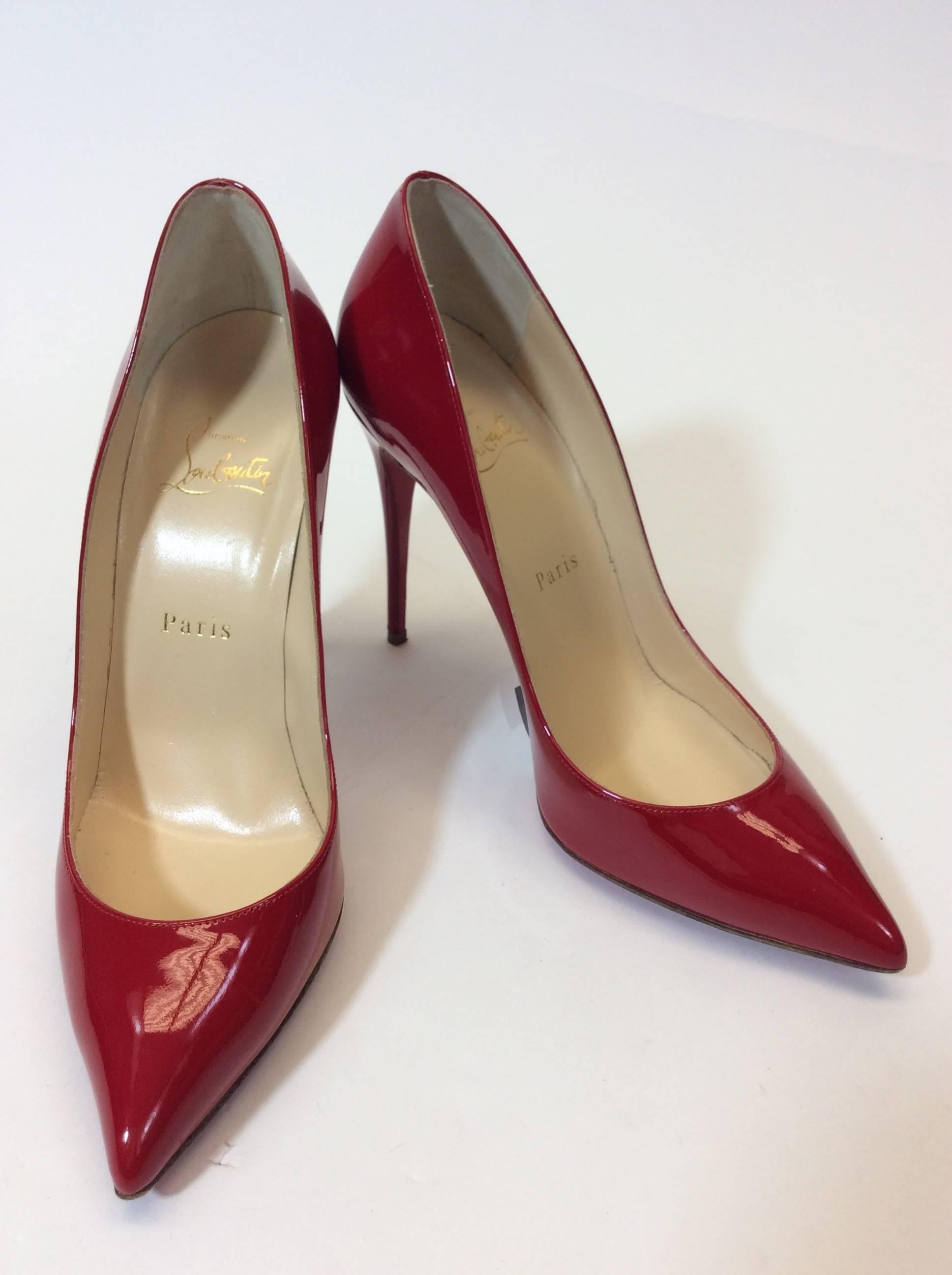 Red Patent Leather Stiletto 
Pointed toe 
Superfine Stiletto Heel
3.5