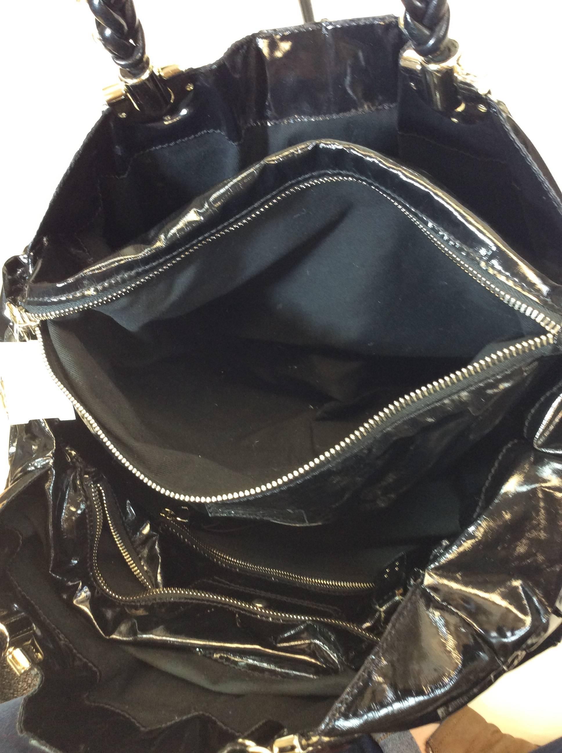 Chloe Black Patent Leather Large Tote Bag For Sale 3