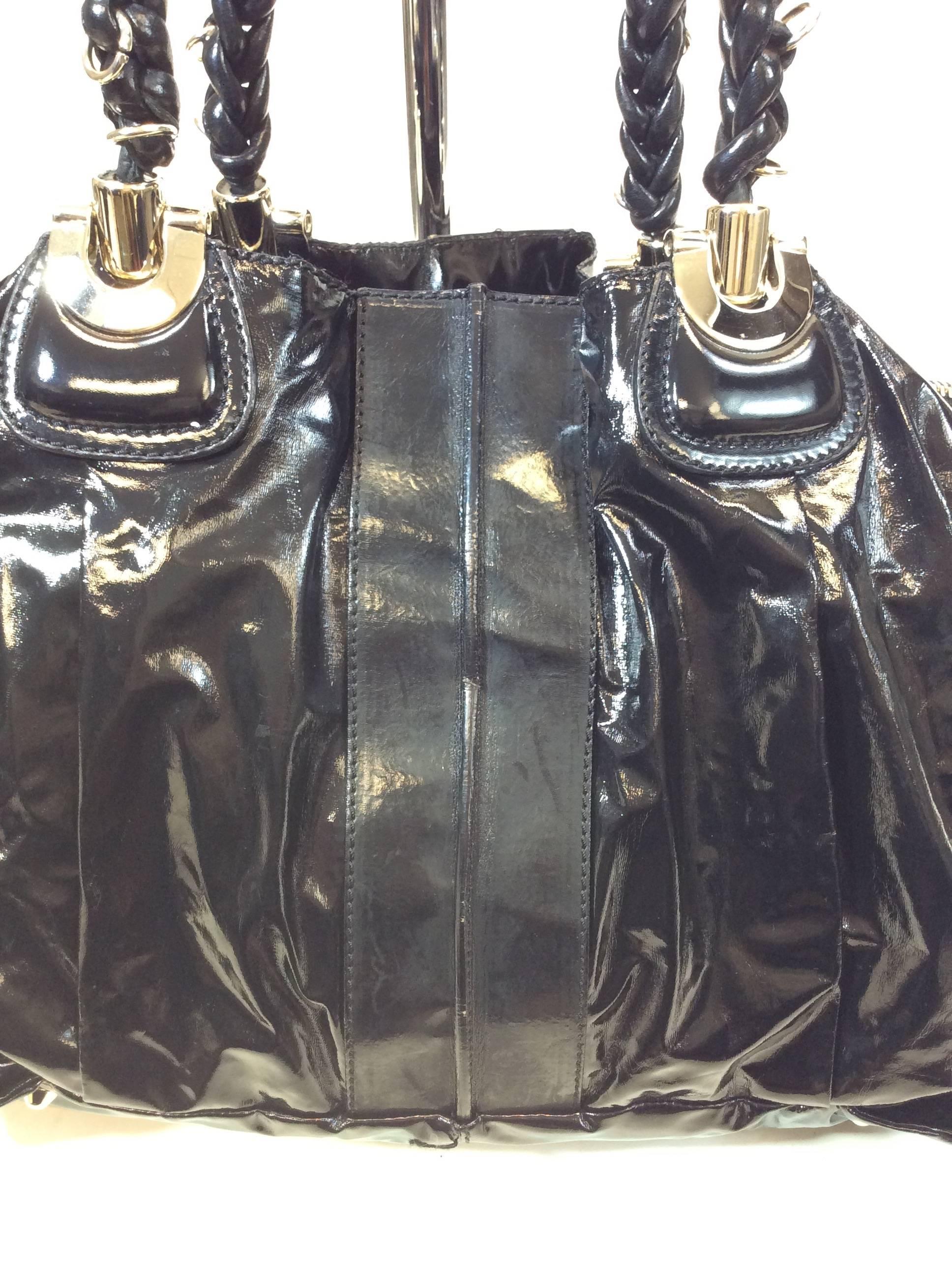 Chloe Black Patent Leather Large Tote Bag For Sale 4