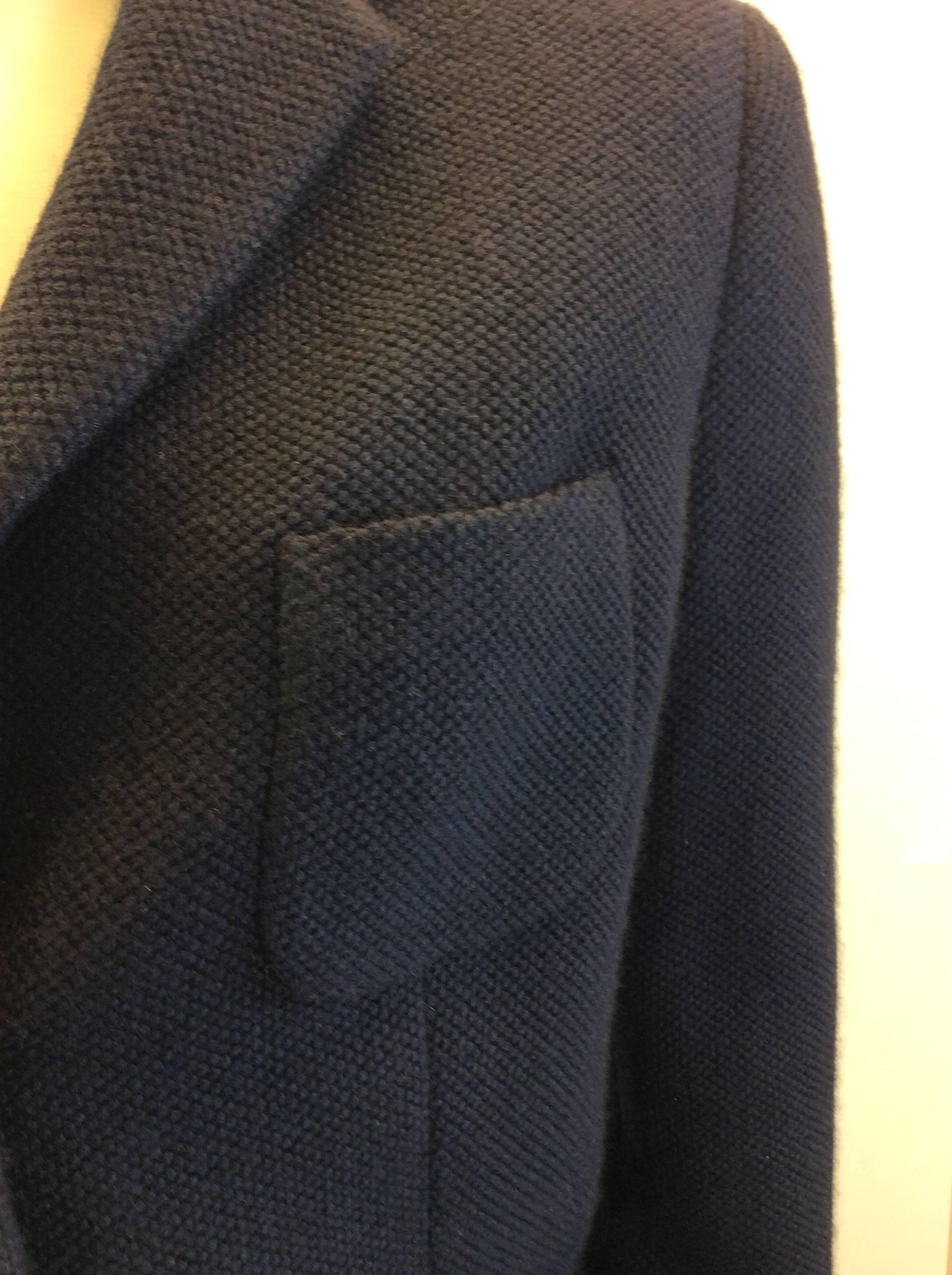 Loro Piana Navy Cashmere Blazer In Excellent Condition For Sale In Narberth, PA