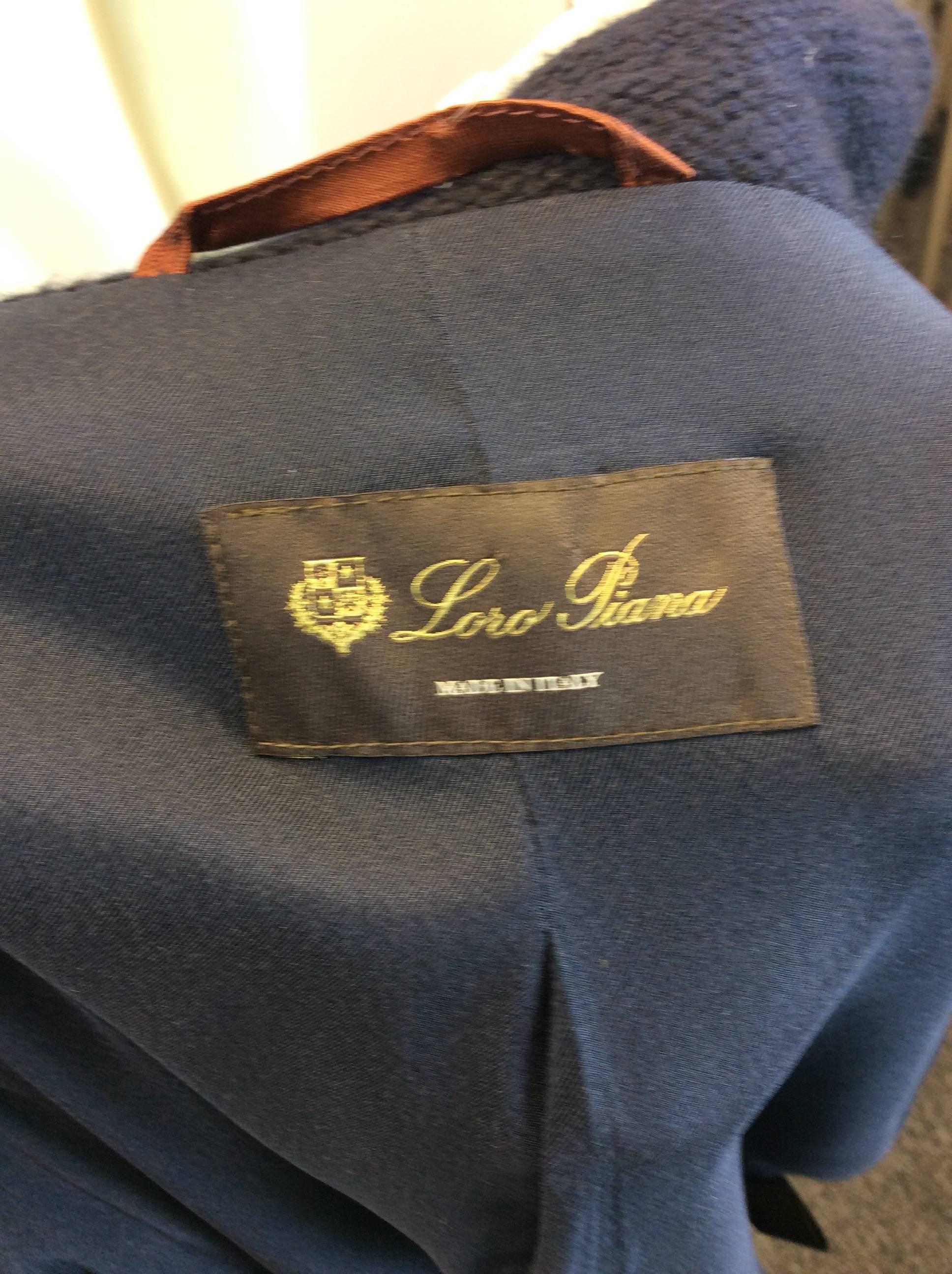 Loro Piana Navy Cashmere Blazer For Sale 2