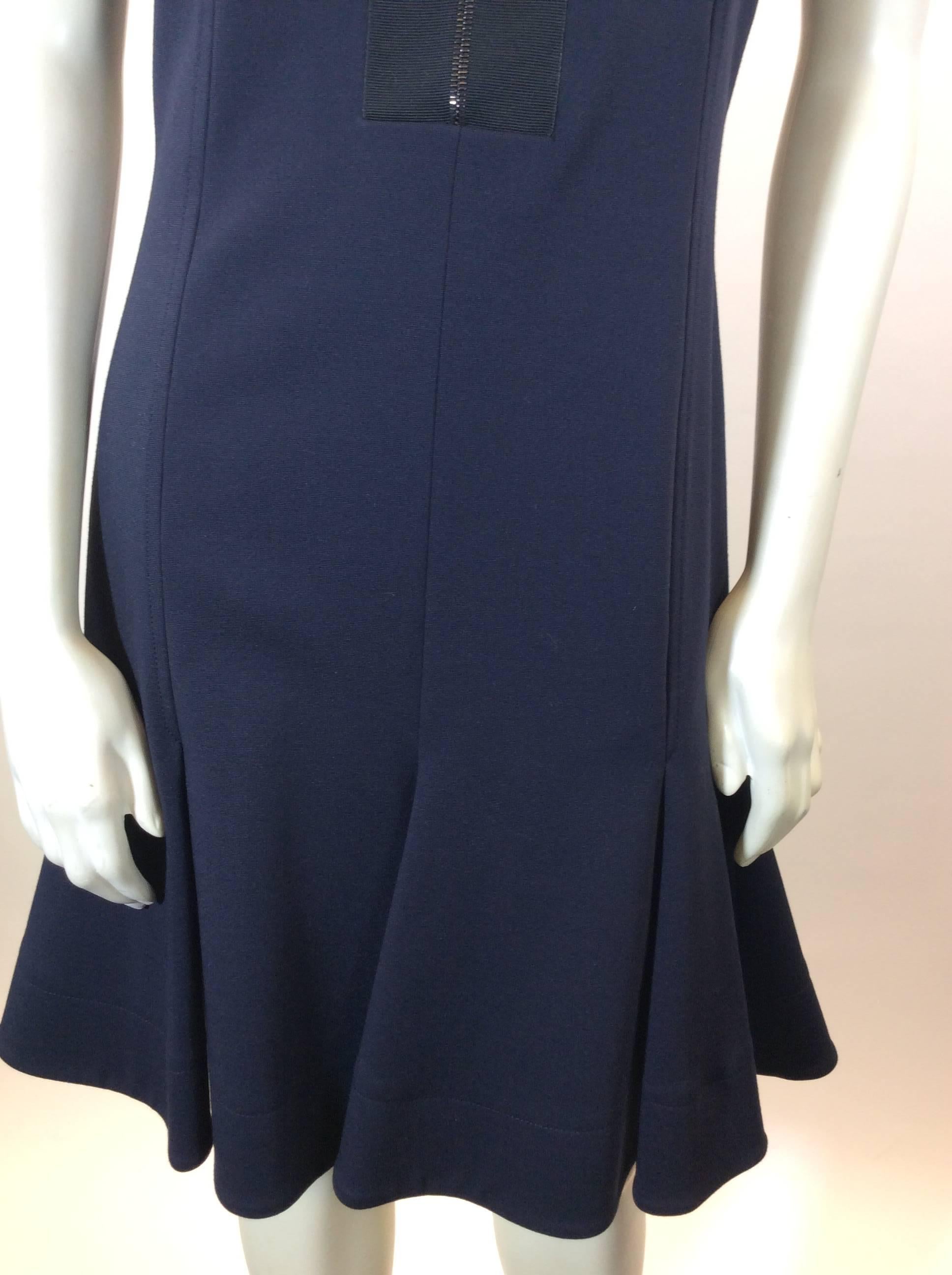 Akris Navy Sleeveless Flared Size 6 Dress For Sale 2