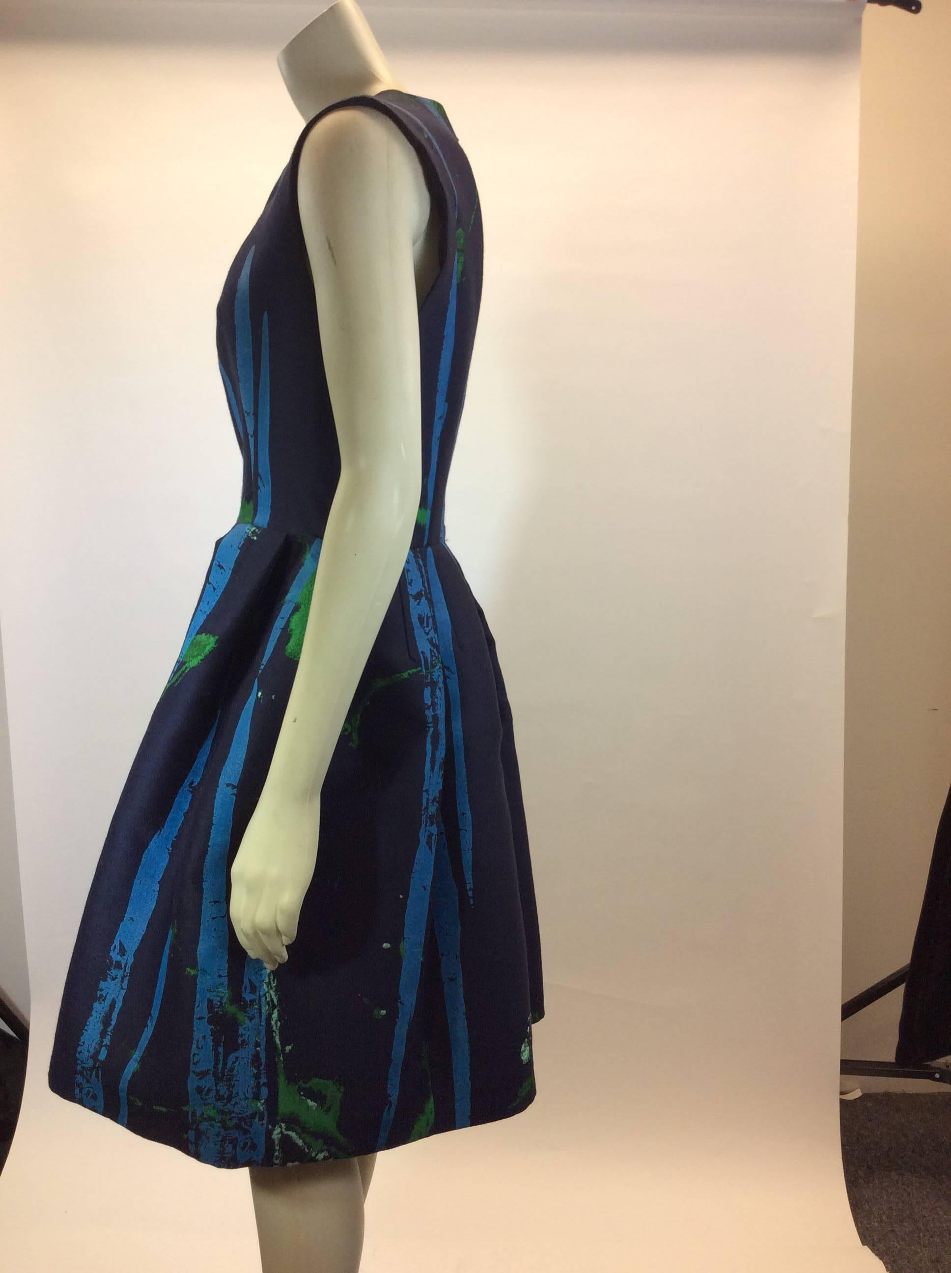 Aquilano Rimondi Dress
-Size 42
-Blue and green hued & textured 
-Polyester & Wool
-Cinched waistline 