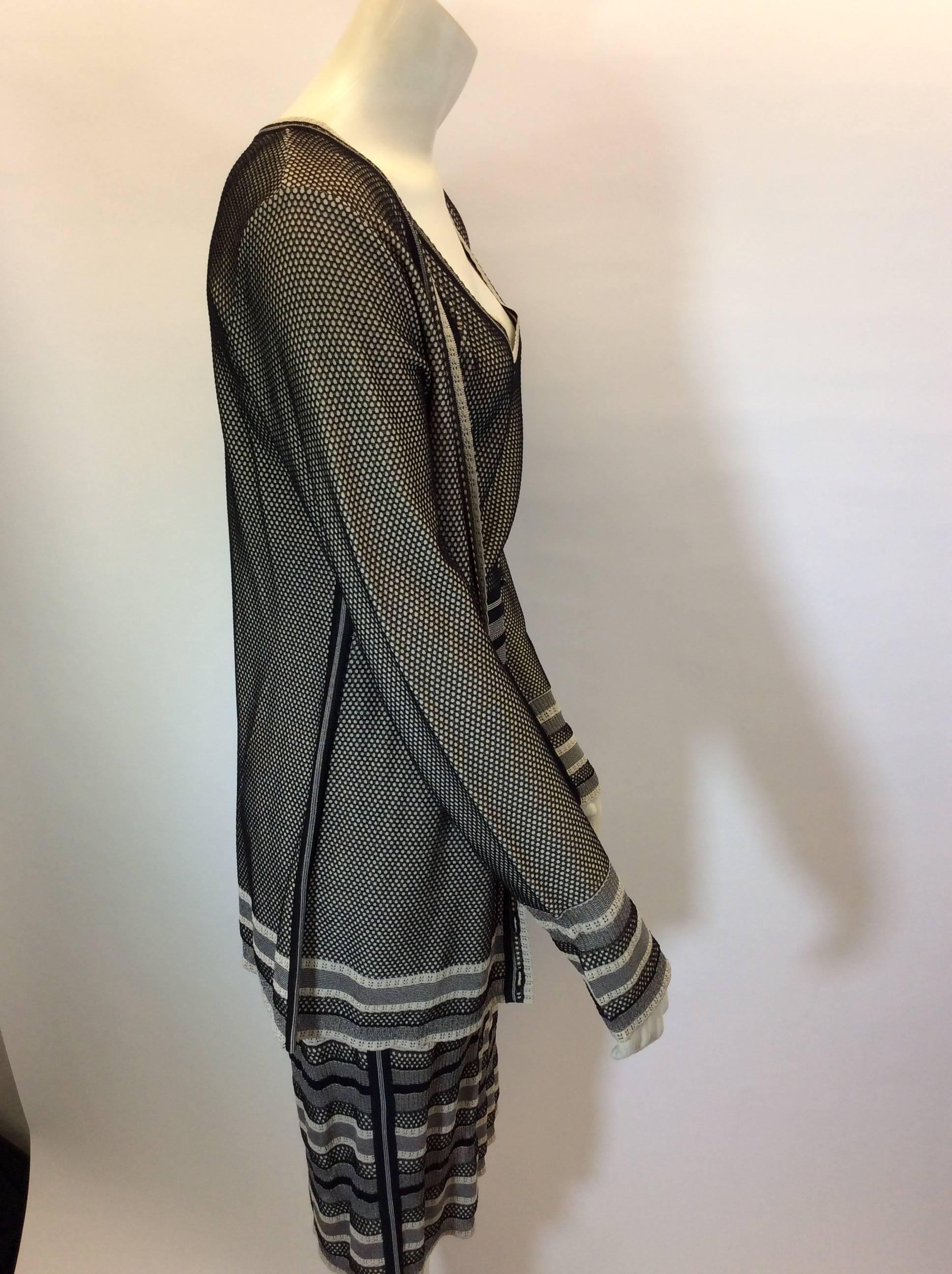 Women's Zac Posen Striped Knit Dress and Cardigan Set For Sale