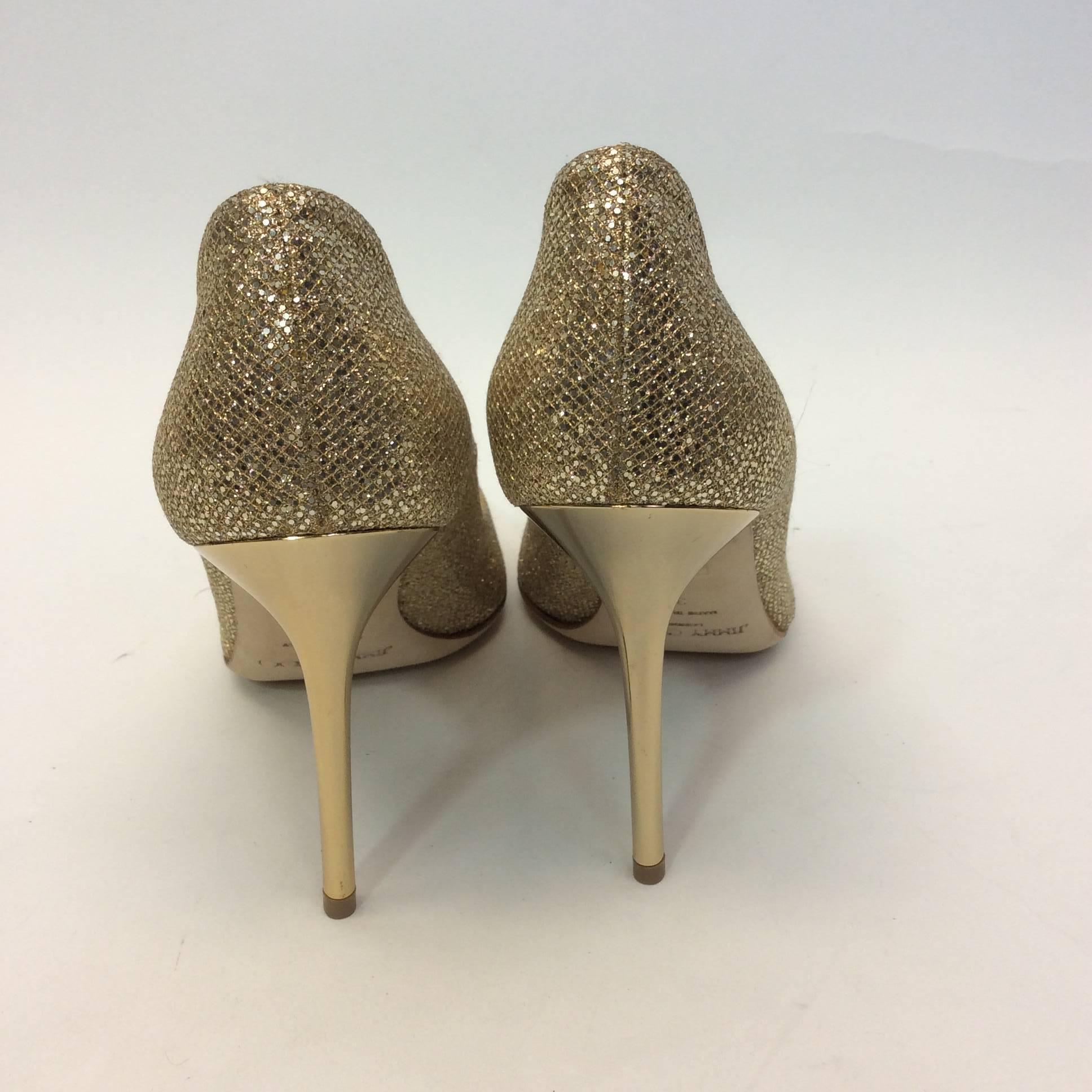 Jimmy Choo Gold Sequined Pump For Sale 1
