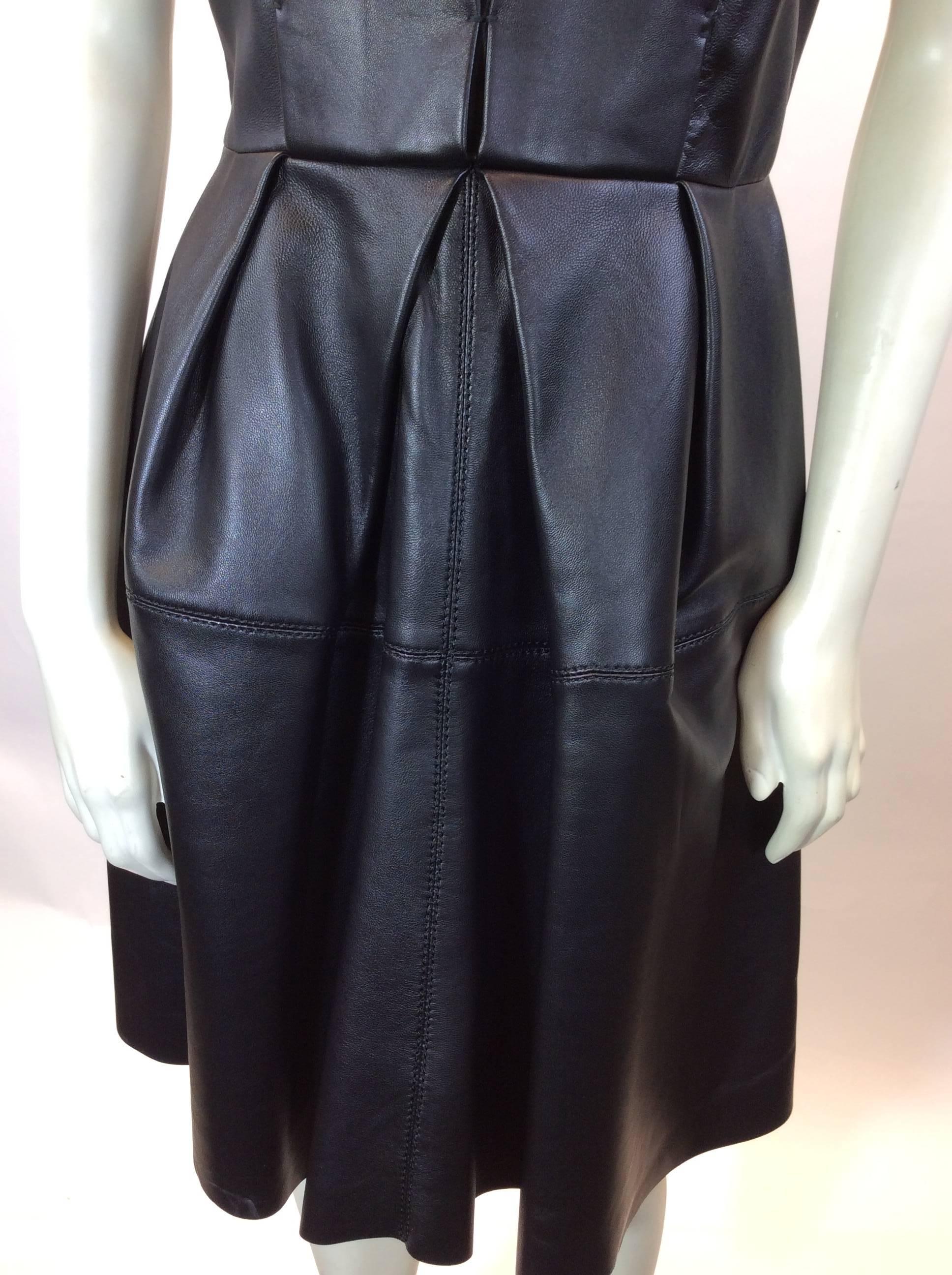 Dice Kayek Black Leather  Structured Dress  For Sale 5