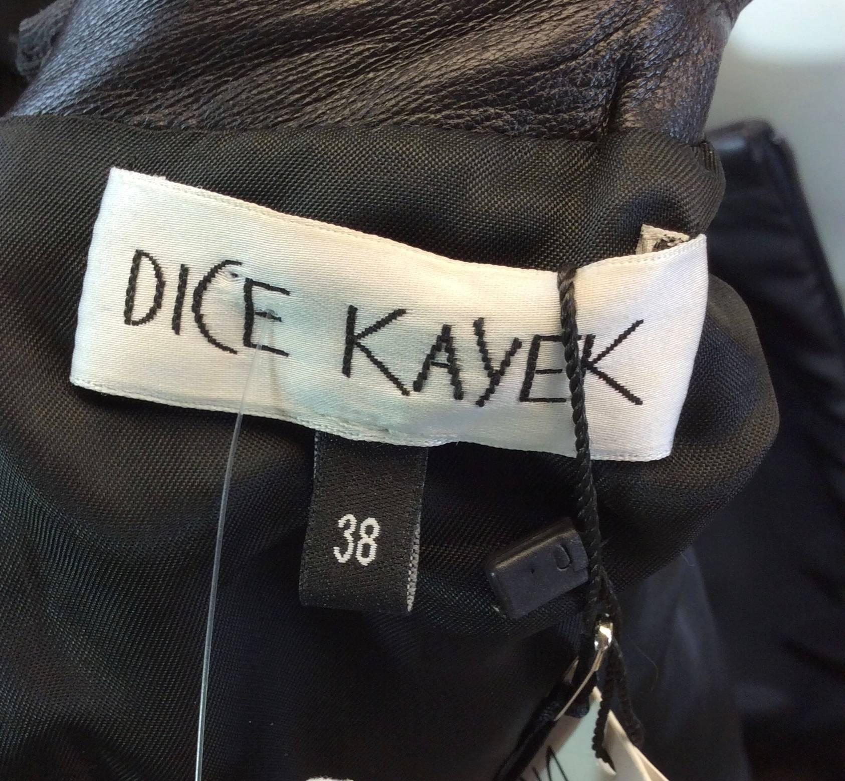 Dice Kayek Black Leather  Structured Dress  For Sale 6