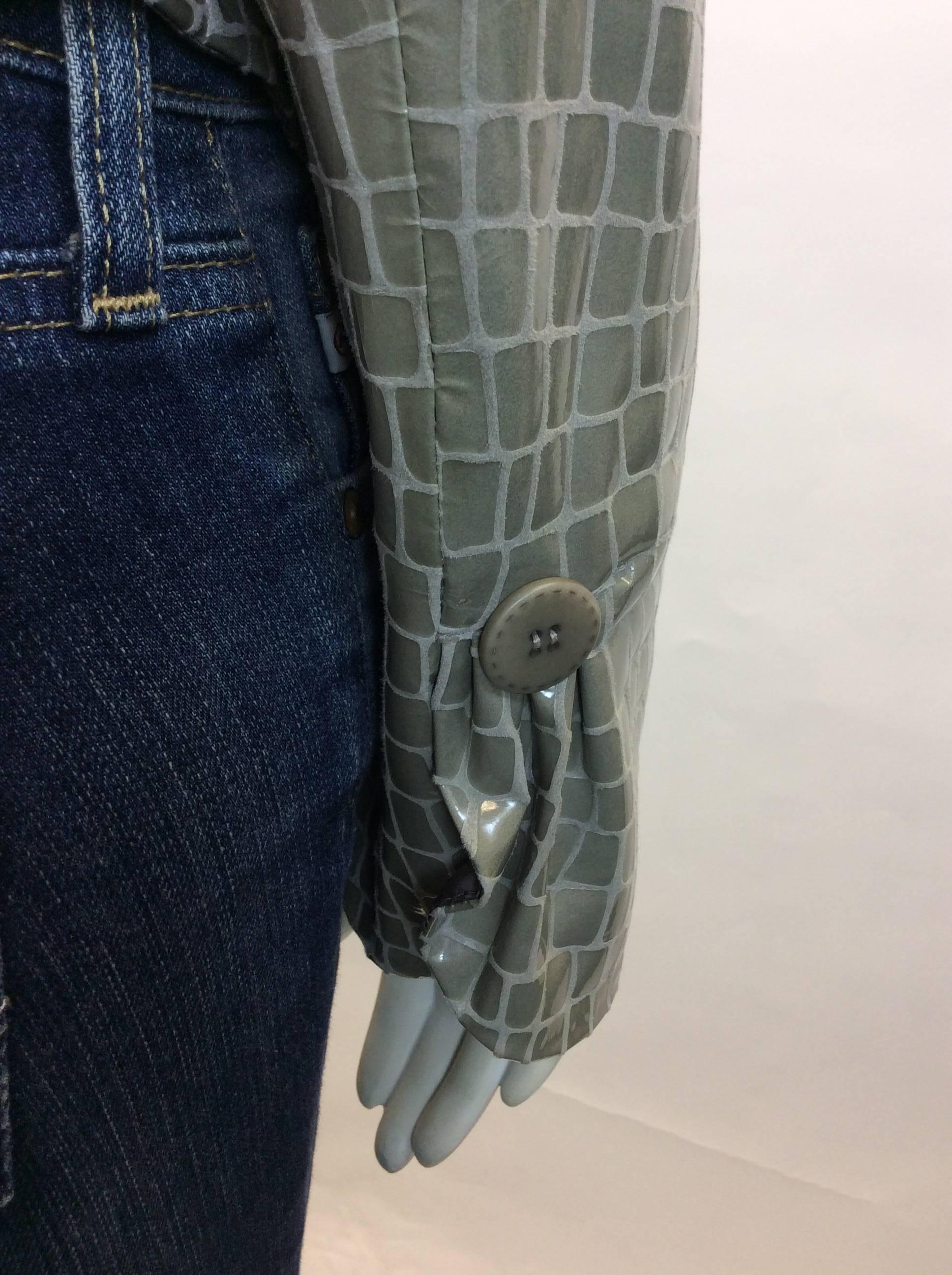 Armani Grey Patent Croc Detail White Label Blazer For Sale 1