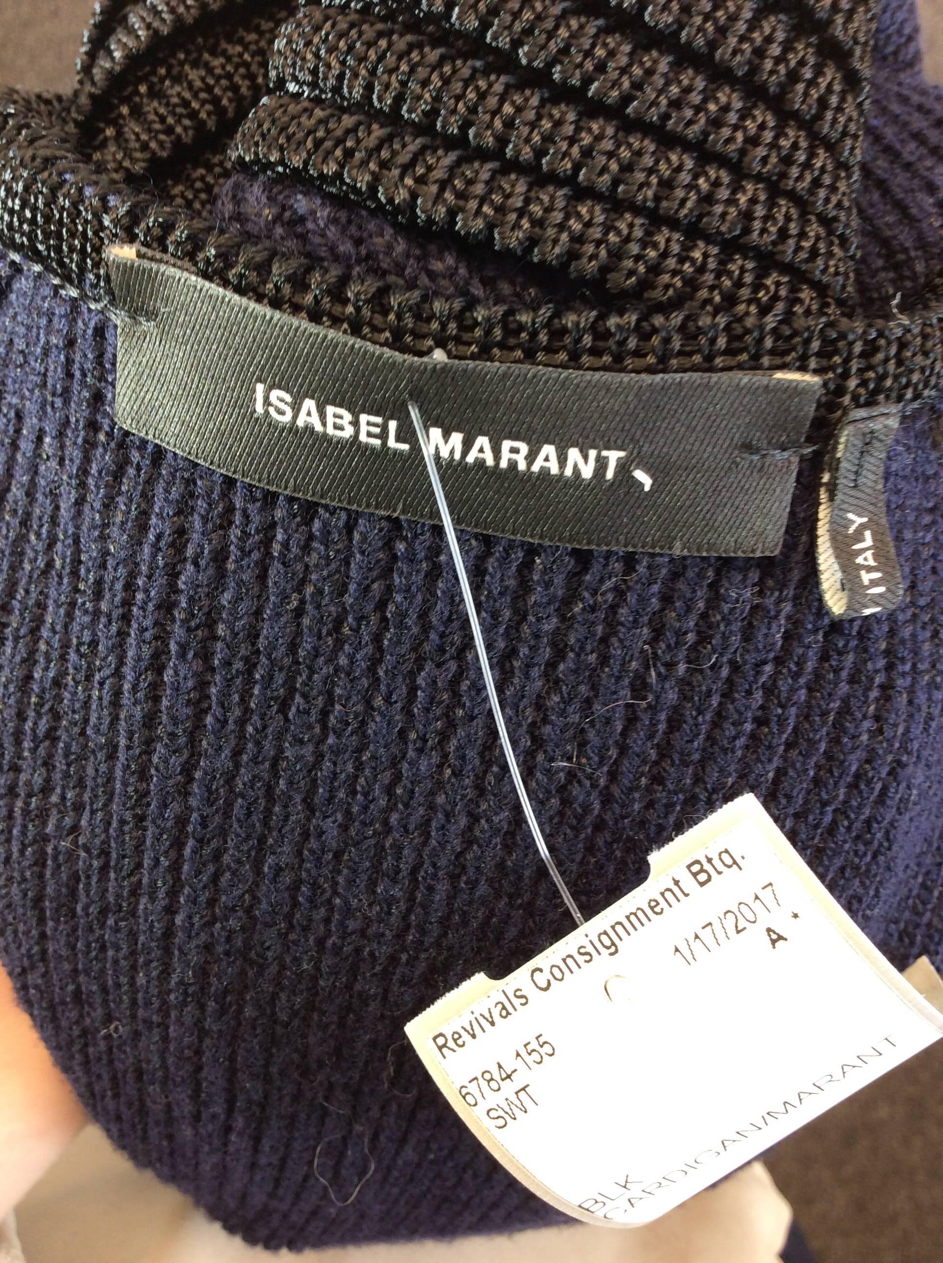 Isabel Marant Navy and Black Cardigan with Removable Piece For Sale 6