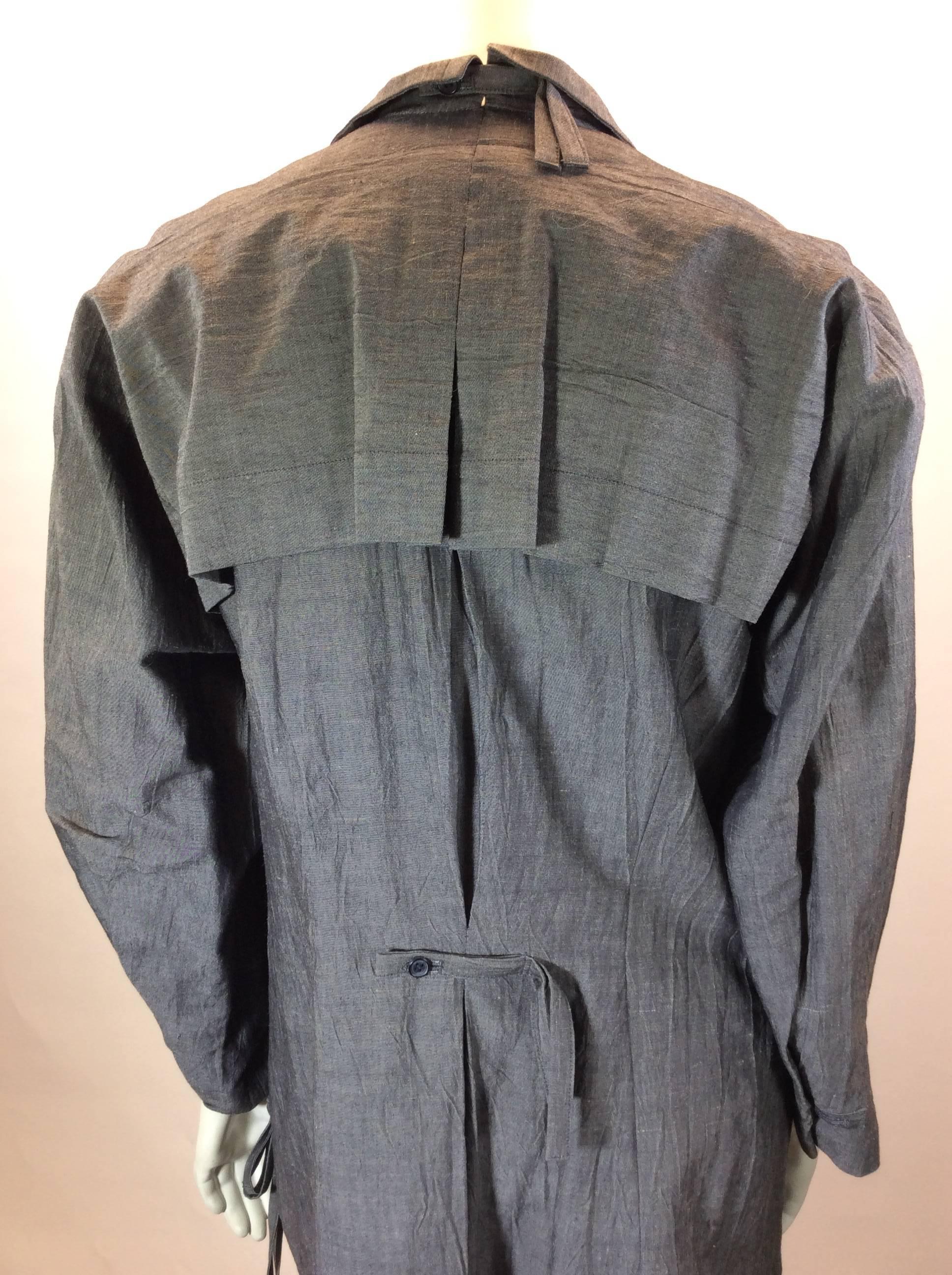 Women's Issey Miyake Grey Linen Button Up Jacket