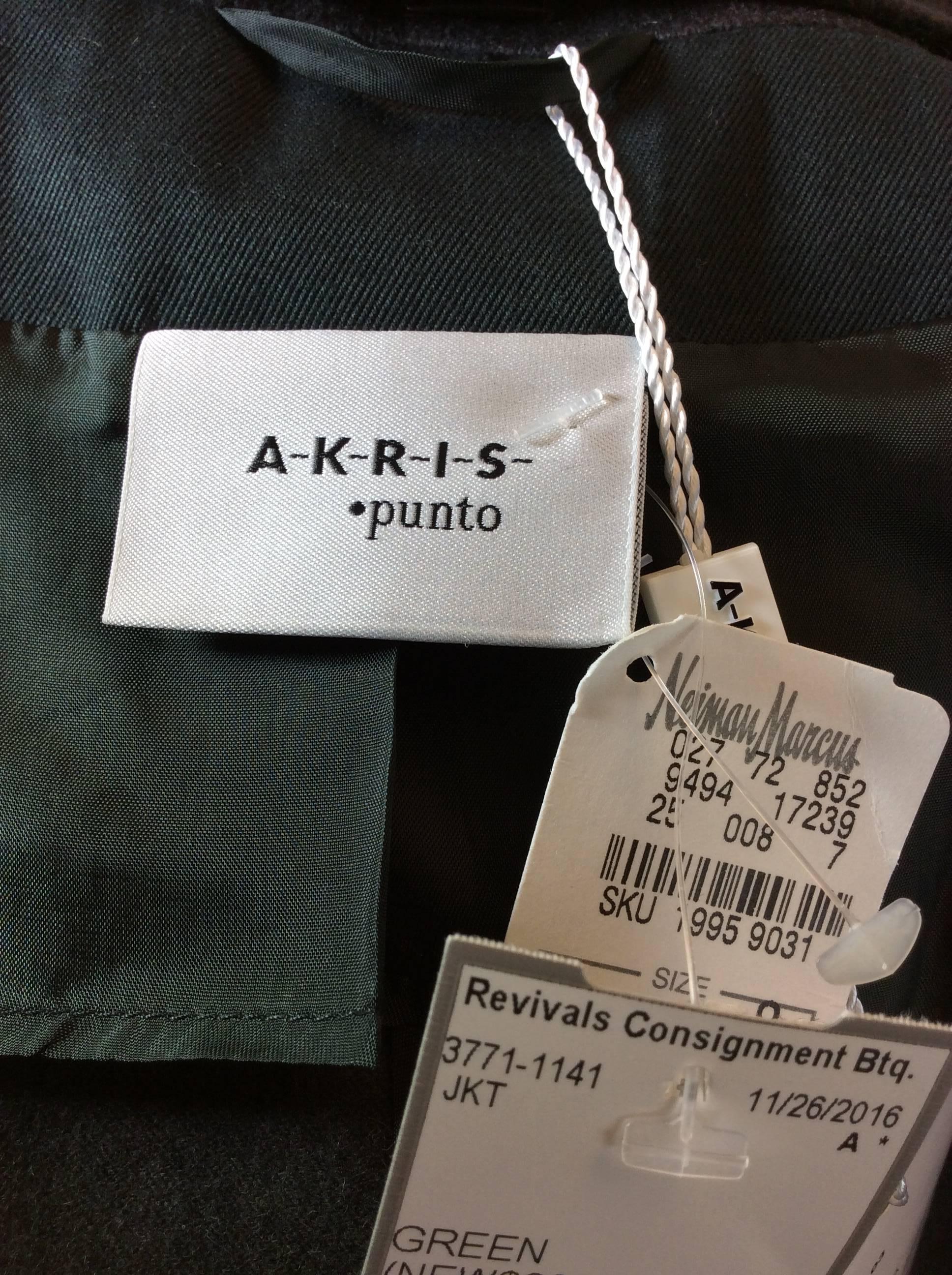 Akris Punto Cedar Green Cropped Bolero Jacket For Sale 5